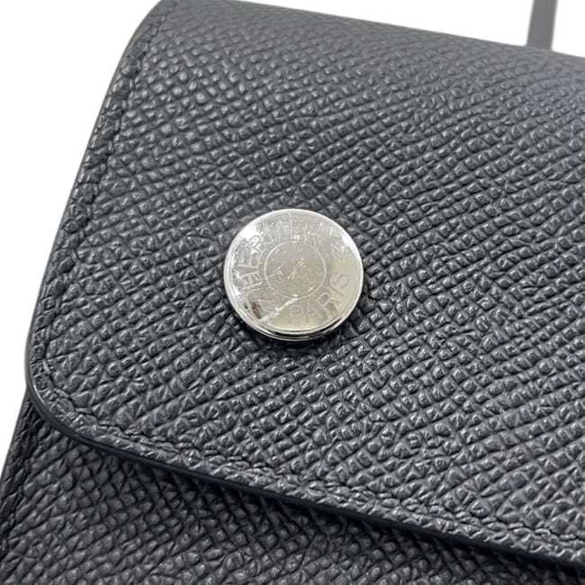 Hermes Black Leather Shoulder Bag (Pre-Owned)