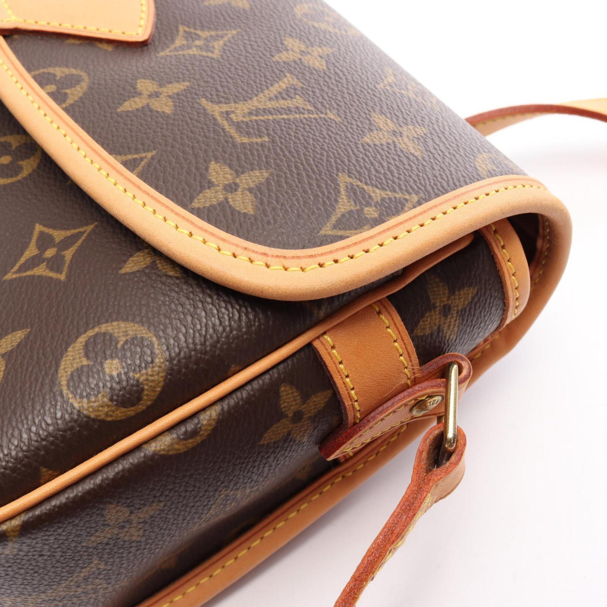 Louis Vuitton Brown Pvc Coated Canvas Leather Handbag Shoulder Bag (Pre-Owned)