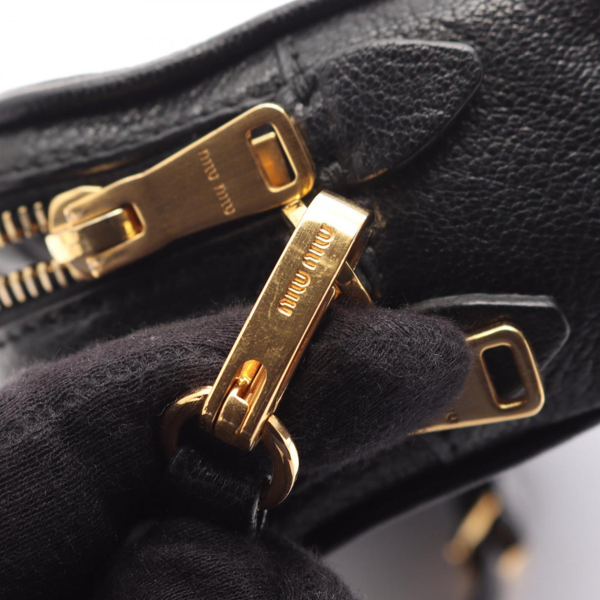 Miu Miu Black Leather Handbag Shoulder Bag (Pre-Owned)