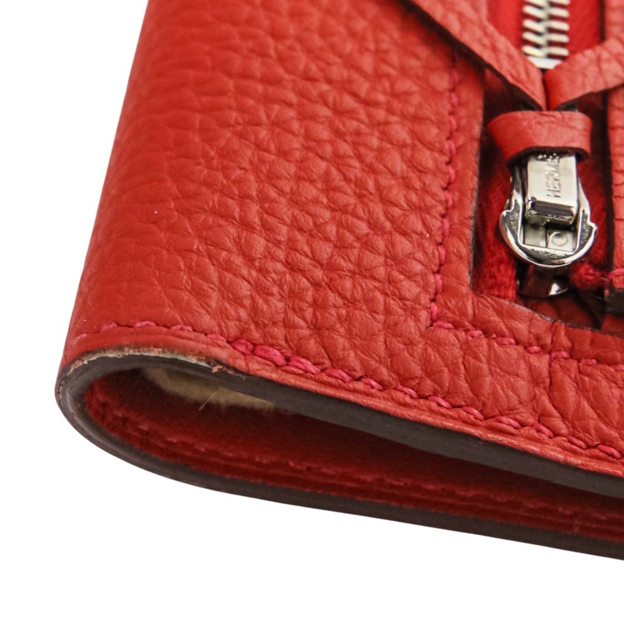 Hermes Red Color Long Wallet (Bi-Fold) (Pre-Owned)