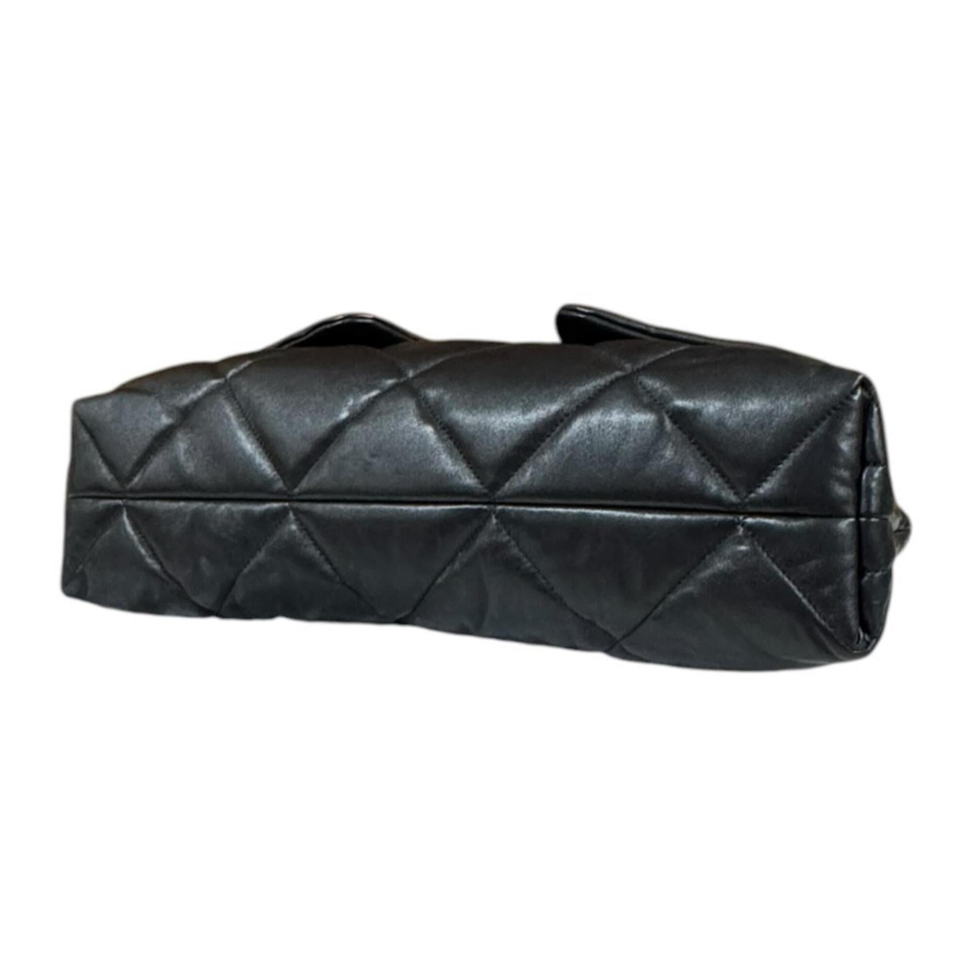 Chanel Black Leather Shopping Bag Shoulder Bag (Pre-Owned)