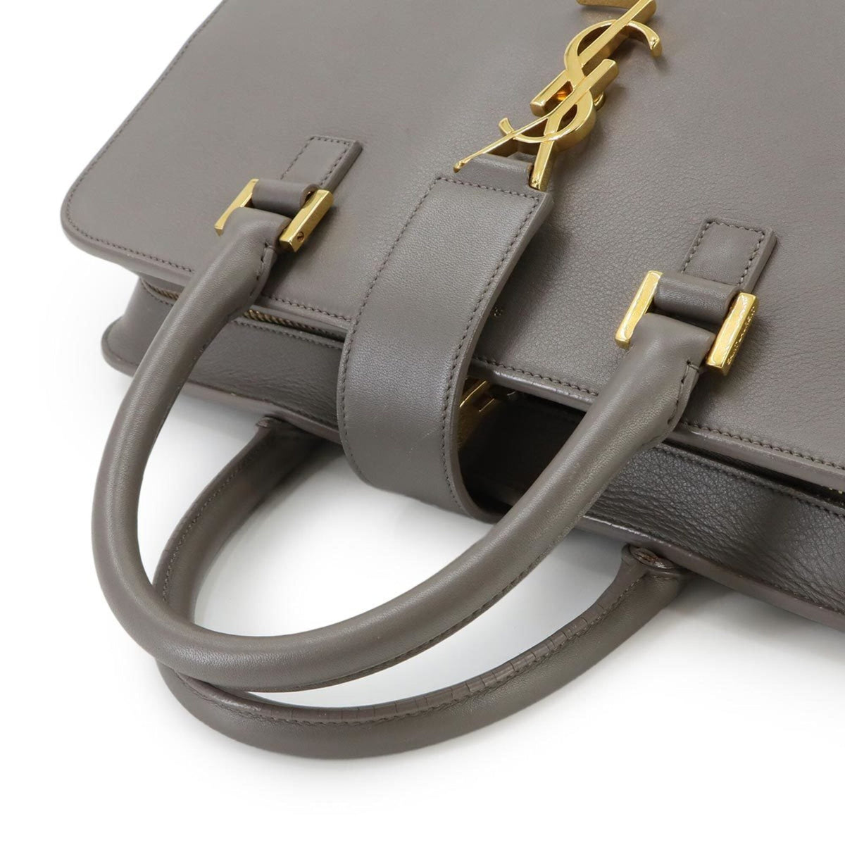 Saint Laurent Gray Leather Handbag (Pre-Owned)