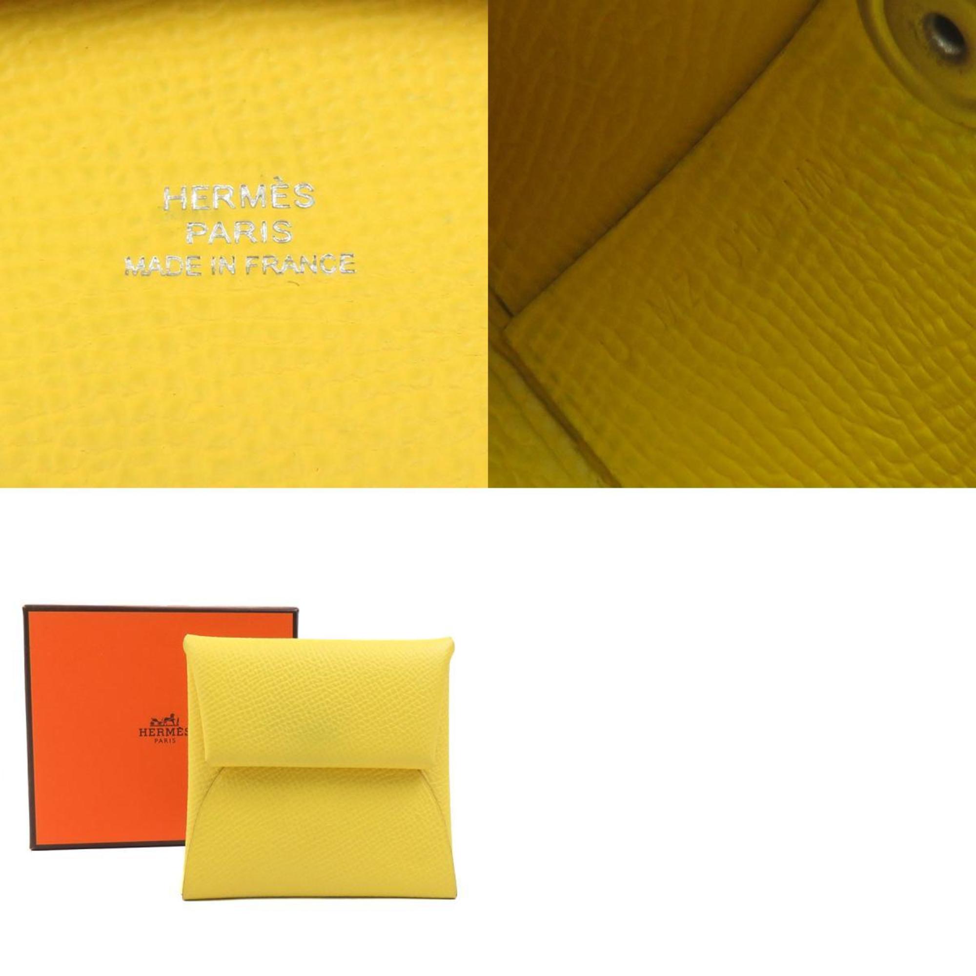 Hermes Yellow Leather Coin Purse/Coin Case (Pre-Owned)