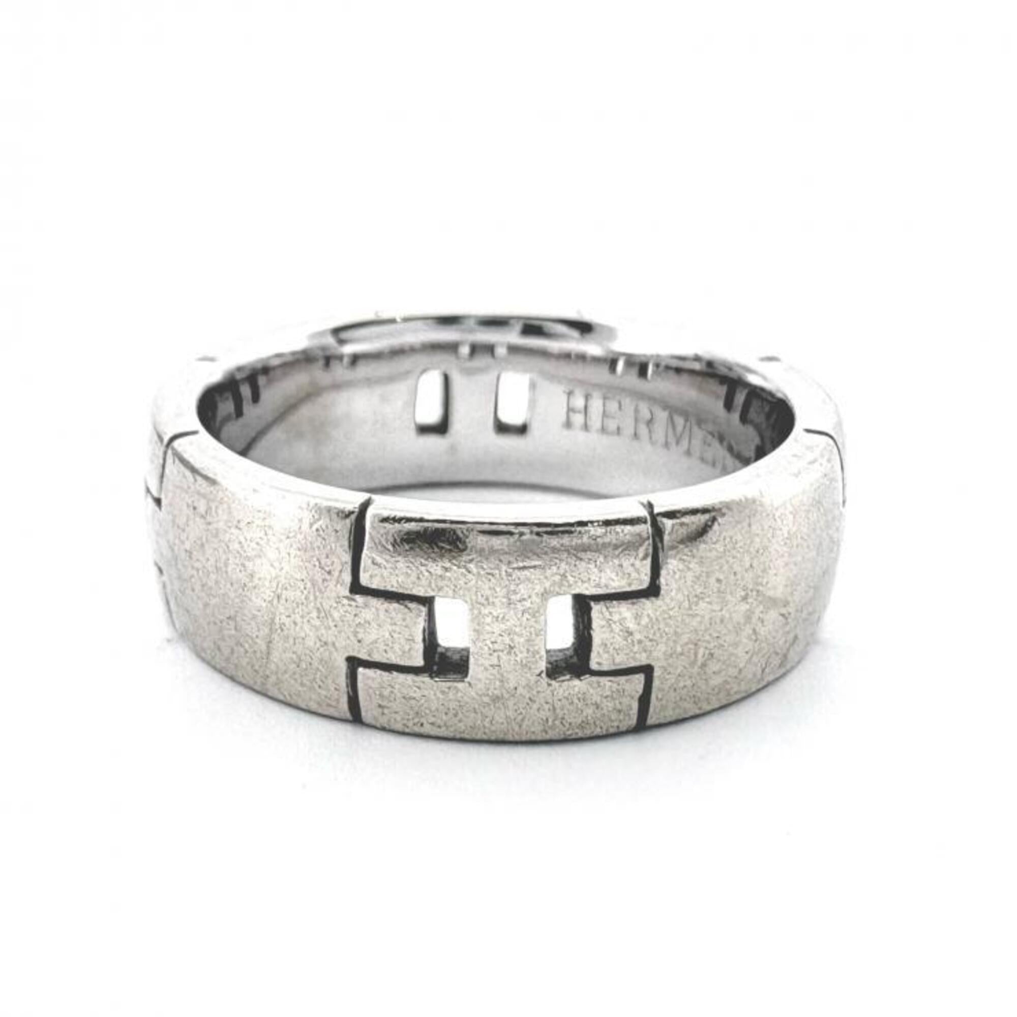Hermes Silver White Gold (18K) Band Ring (Pre-Owned)