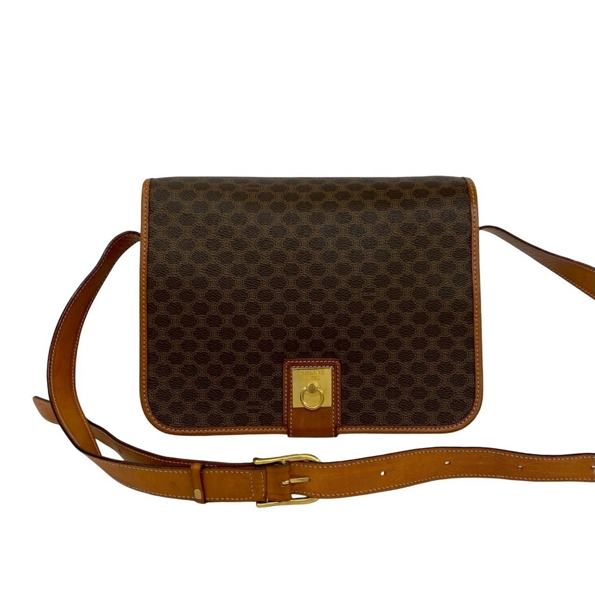 Celine Brown Leather Pvc Shoulder Bag (Pre-Owned)