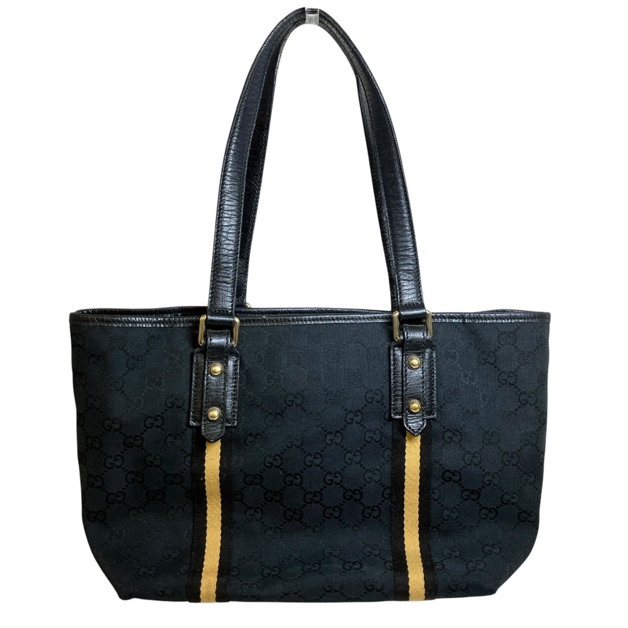 Gucci Gg Canvas Gg Canvas Leather Tote Bag (Pre-Owned)