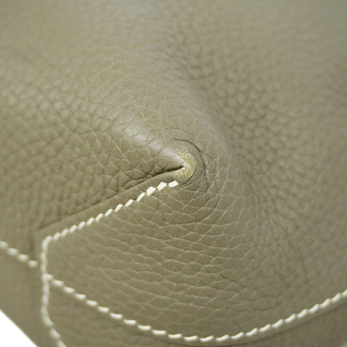 Hermes Etoupe Gray Taurillon Clemence Leather Tote Bag (Pre-Owned)