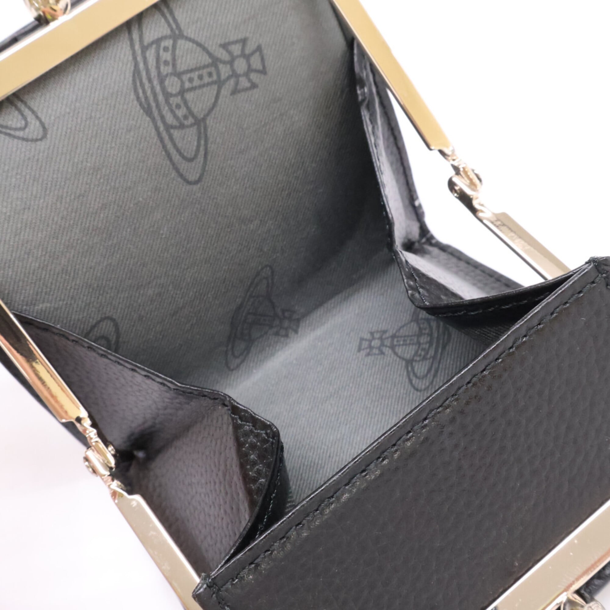 Vivienne Westwood Black Leather Wallet (Bi-Fold) (Pre-Owned)