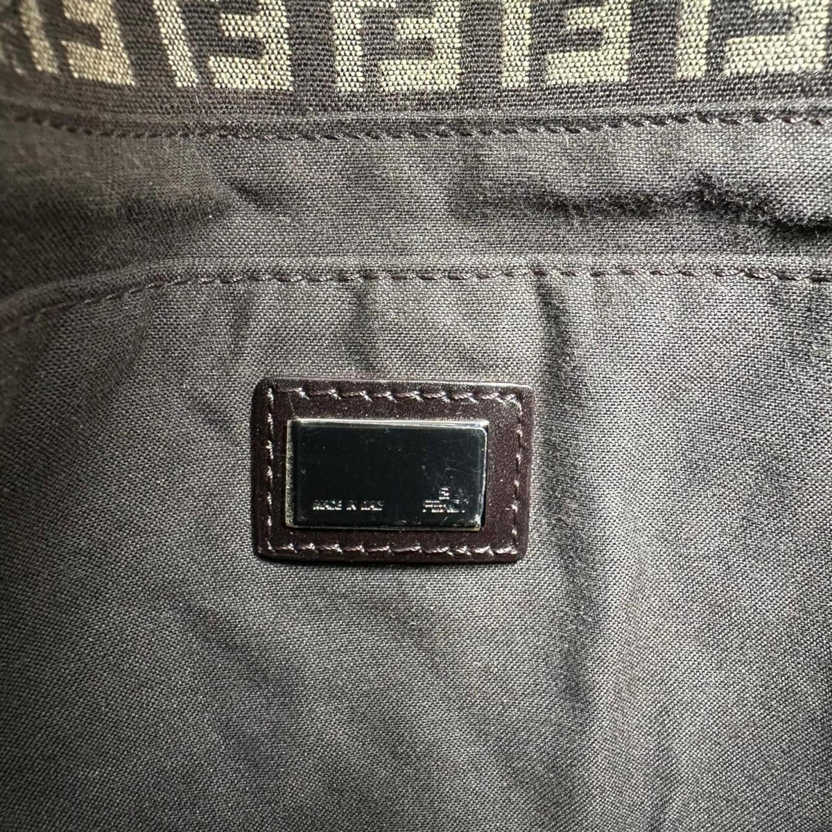 Fendi Brown Canvas Leather Shoulder Bag (Pre-Owned)