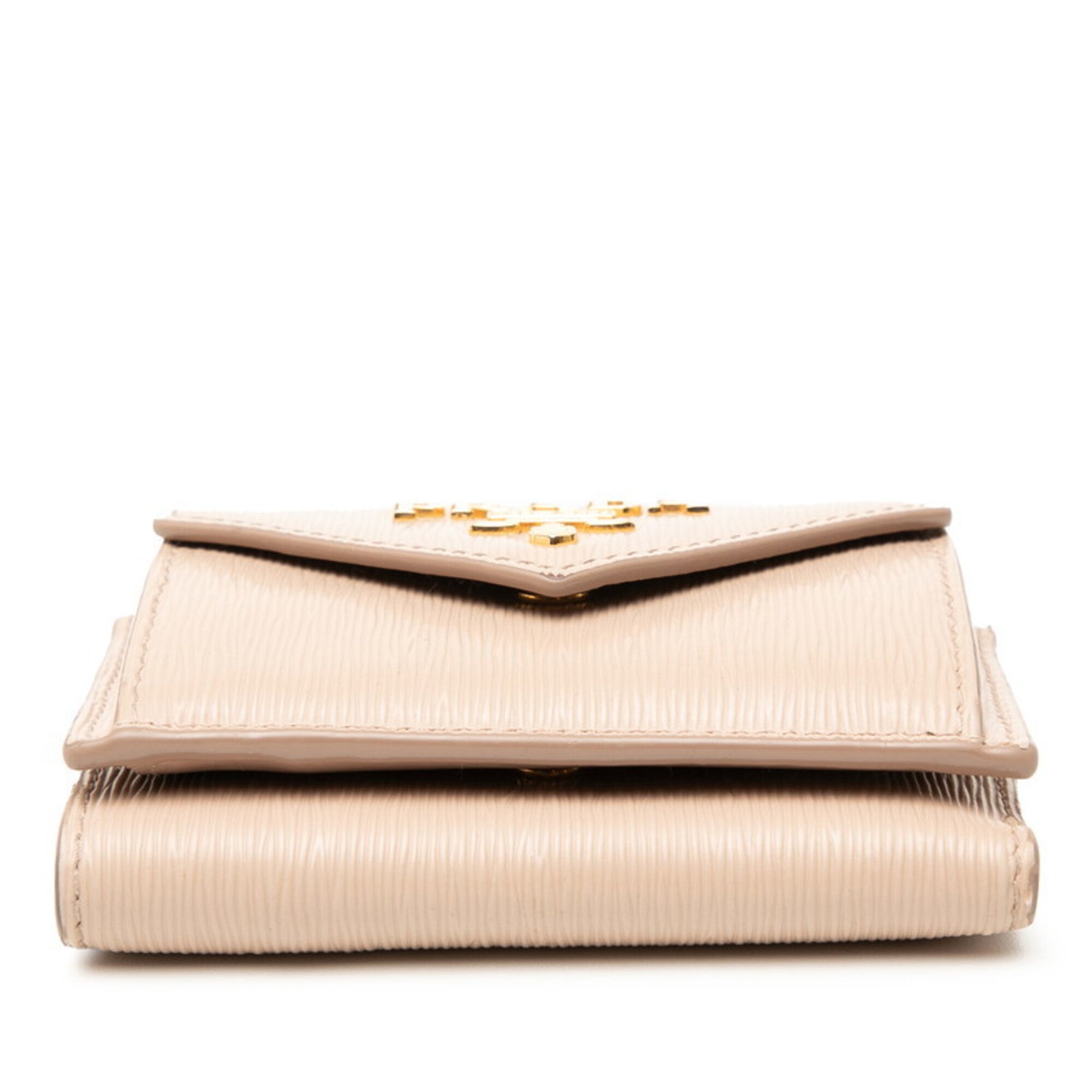 Prada Beige Leather Wallet (Tri-Fold) (Pre-Owned)