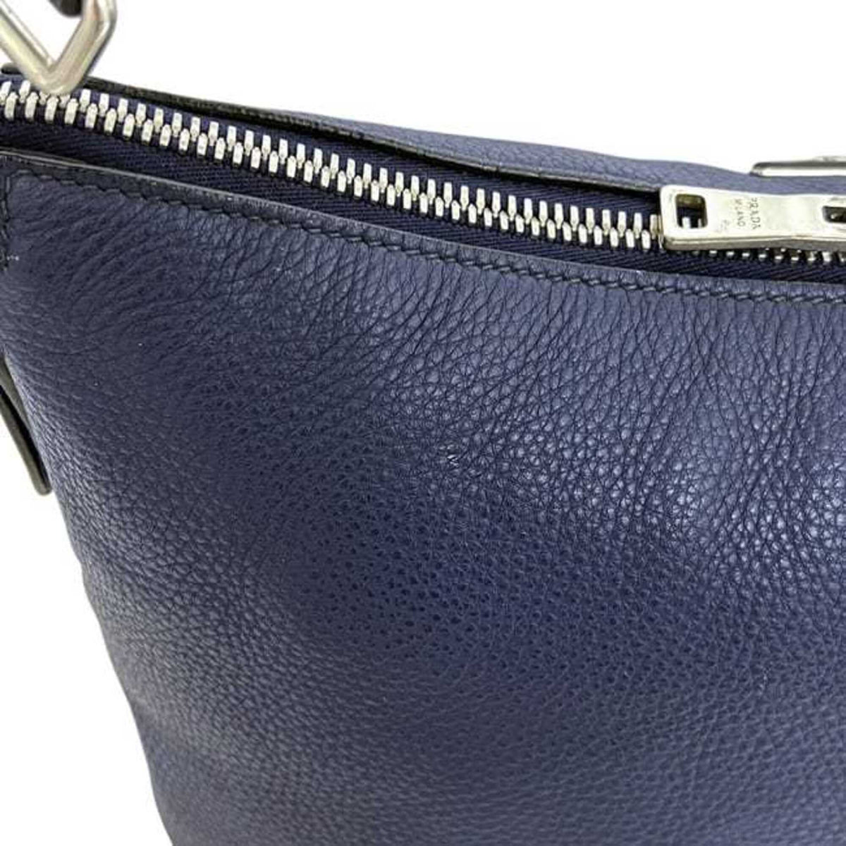 Prada Navy Leather Shoulder Bag (Pre-Owned)