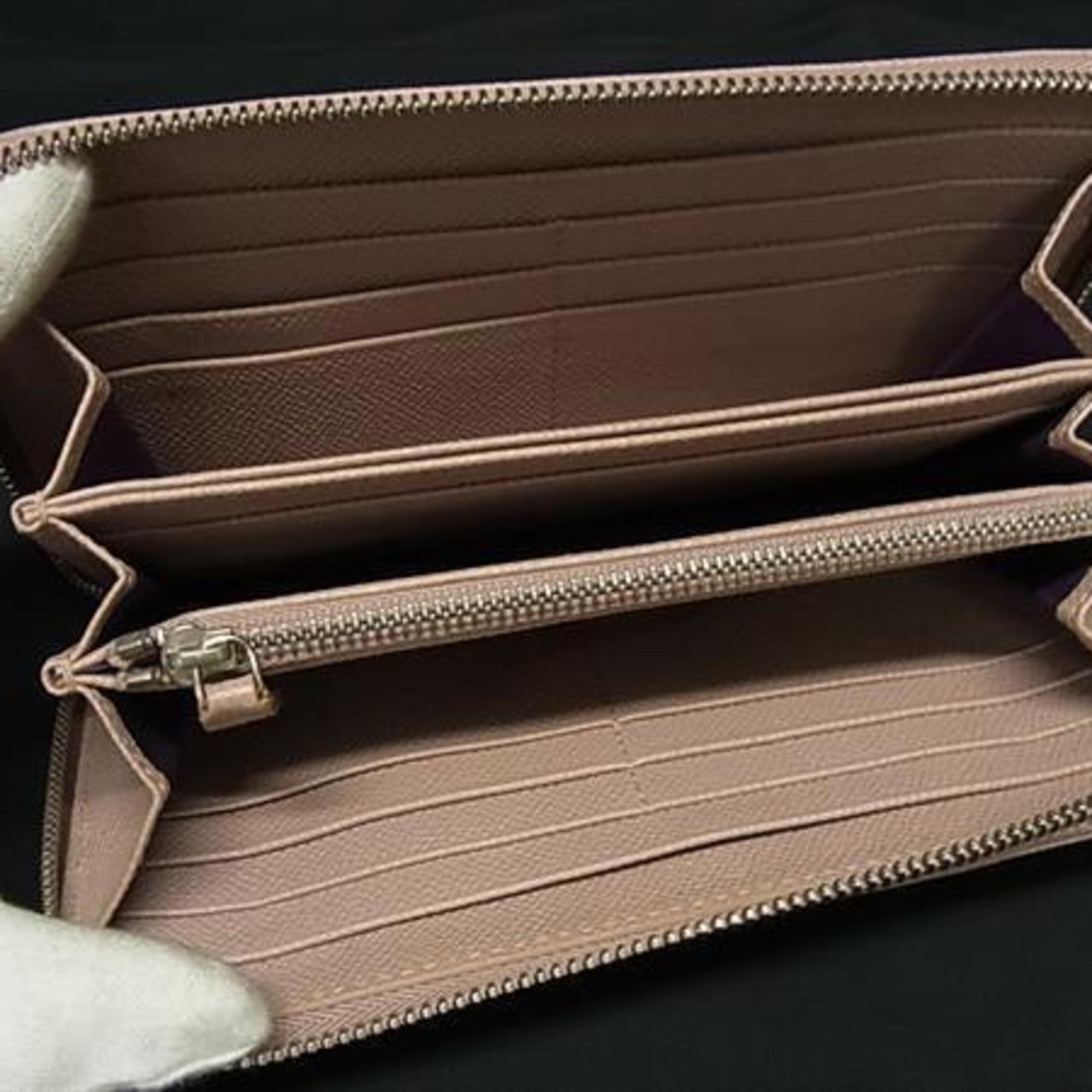 Bvlgari Pink Leather Long Wallet (Bi-Fold) (Pre-Owned)