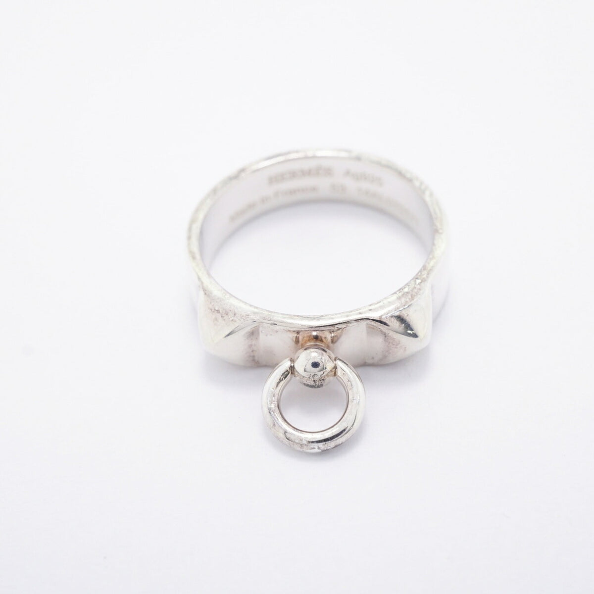 Hermes Silver 925 Band Ring (Pre-Owned)