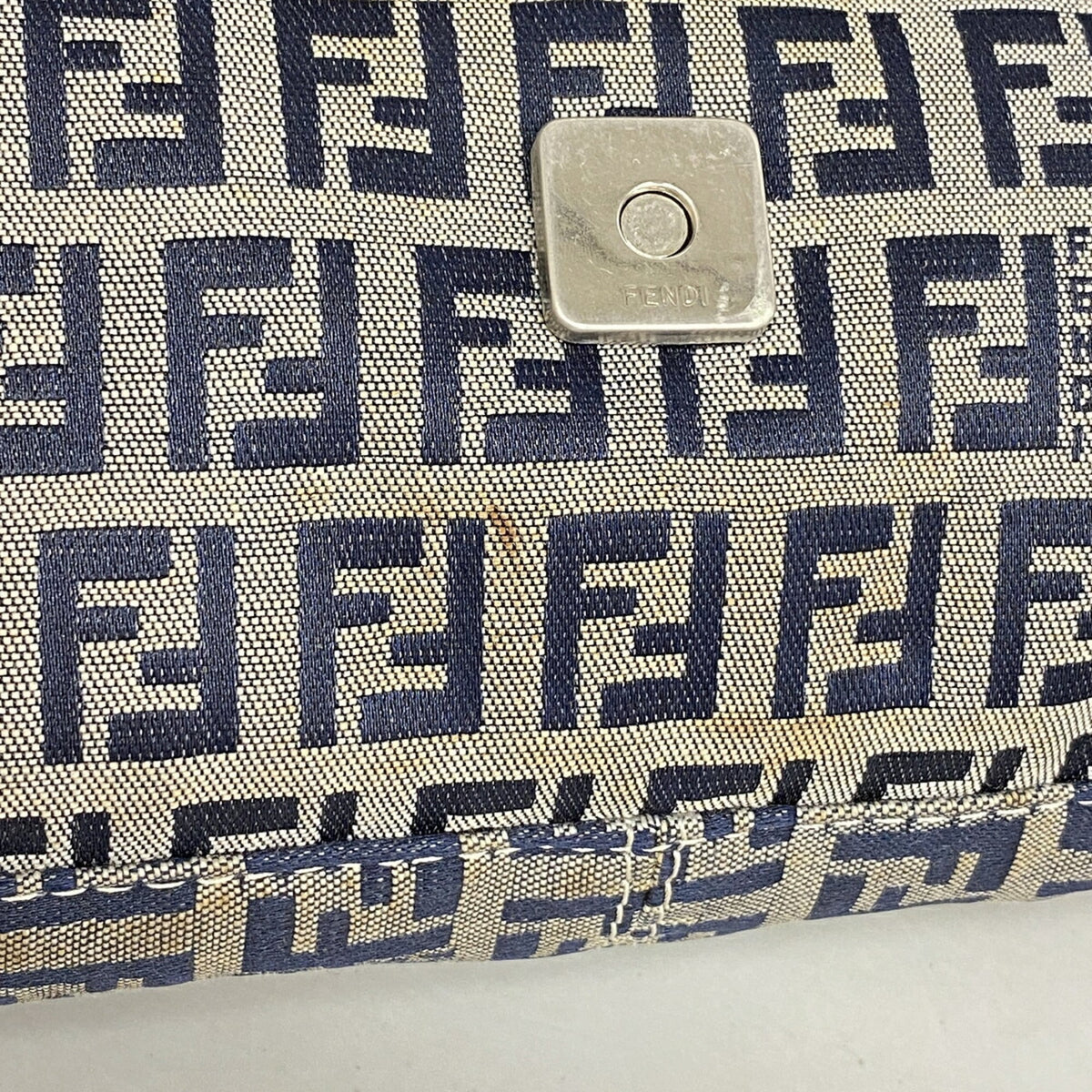 Fendi Navy Nylon Canvas Handbag (Pre-Owned)