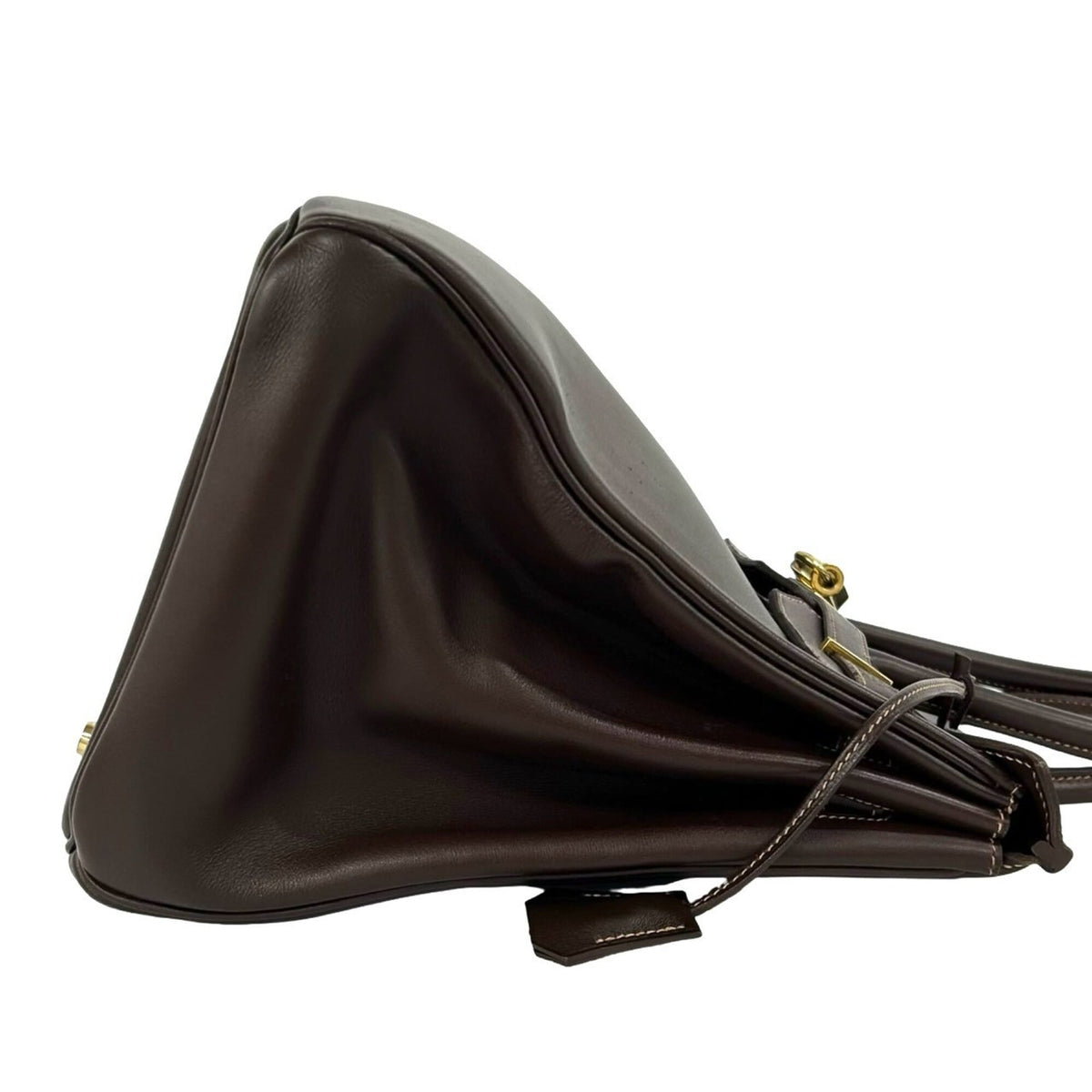 Hermes Brown Gulliver Leather Handbag Tote Bag (Pre-Owned)