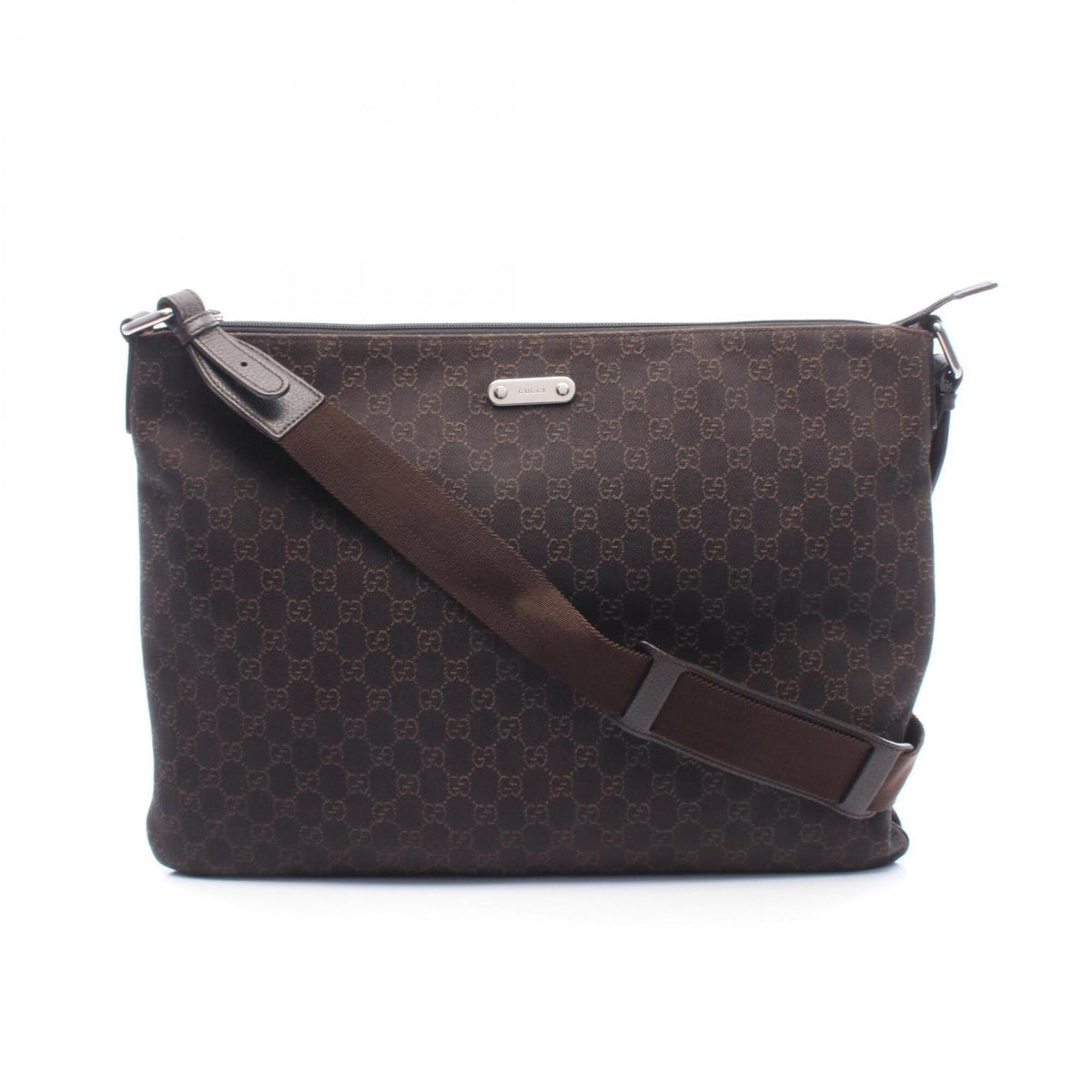 Gucci Brown Canvas Leather Handbag Shoulder Bag (Pre-Owned)