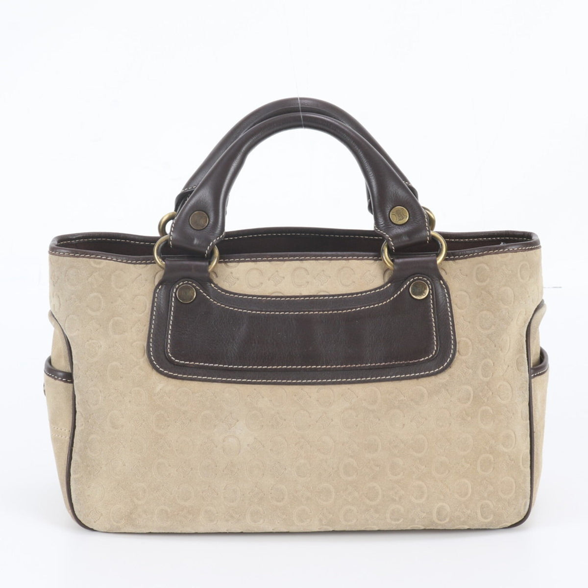Celine Beige Brown Leather Handbag Tote Bag (Pre-Owned)