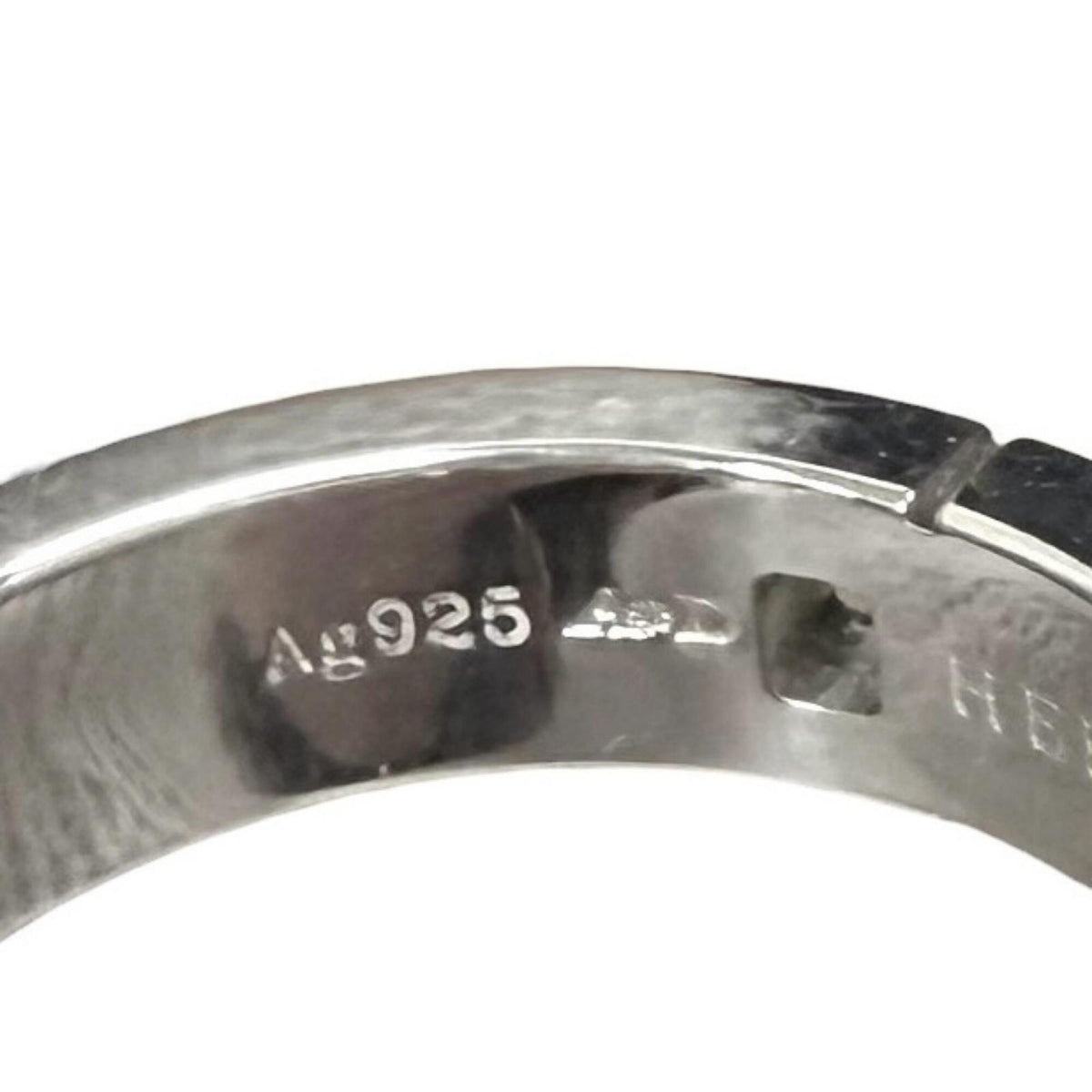 Hermes Silver Silver 925 Band Ring (Pre-Owned)