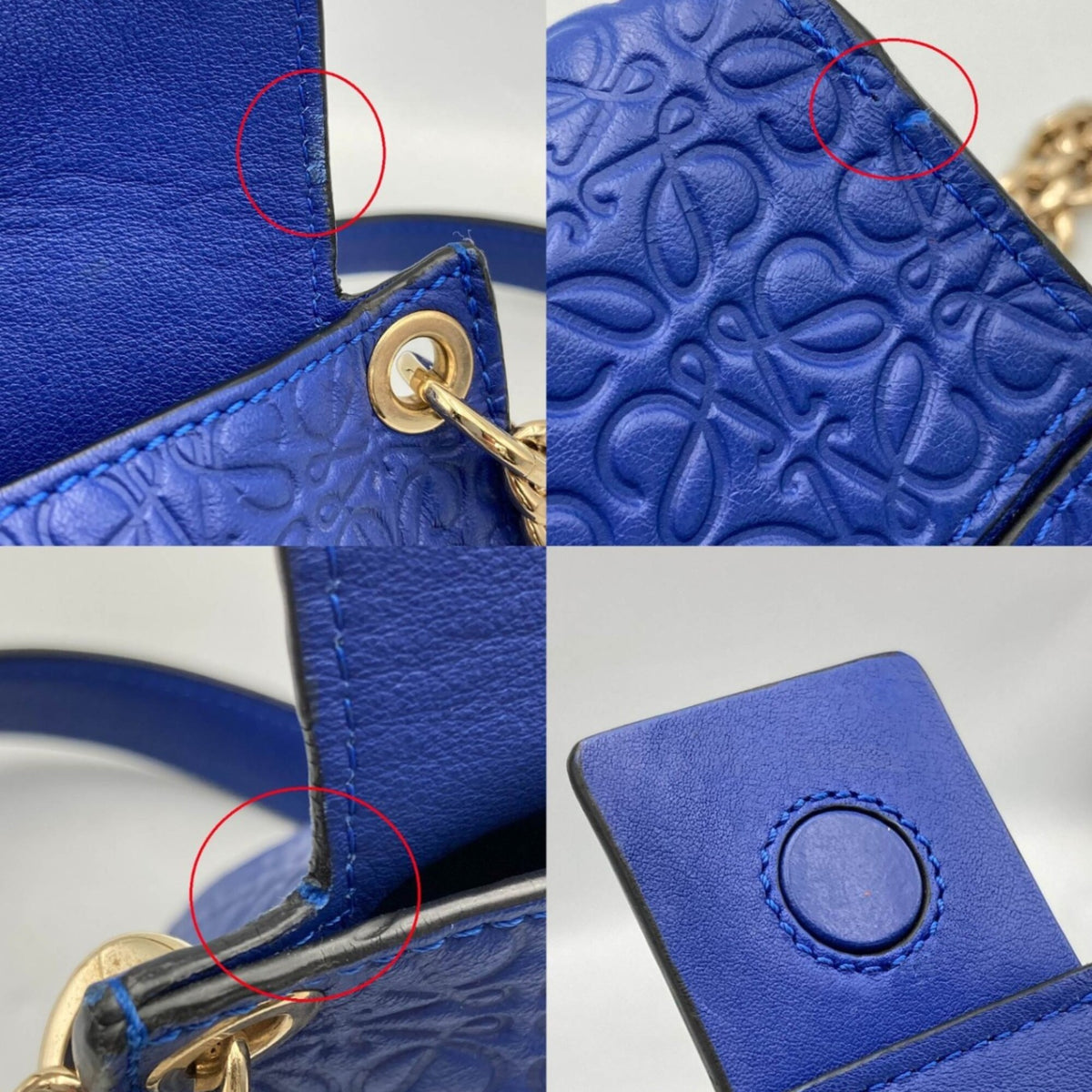 Loewe Avenue Blue Leather Shoulder Bag (Pre-Owned)