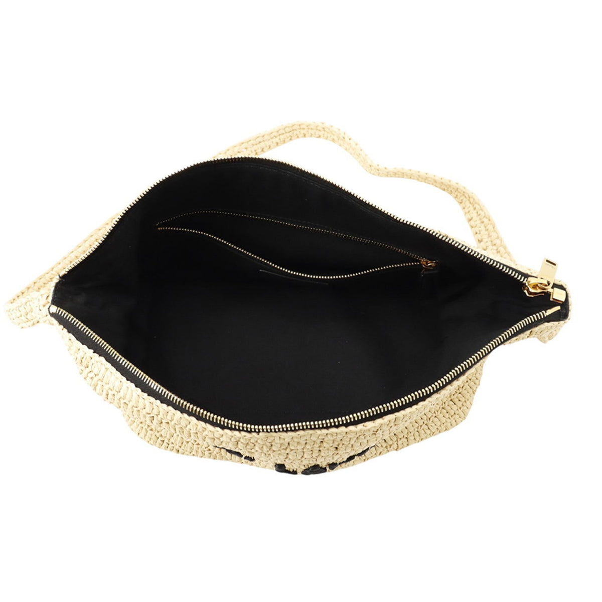Yves Saint Laurent Beige Raffia Crossbody Bag Handbag Shoulder Bag (Pre-Owned)