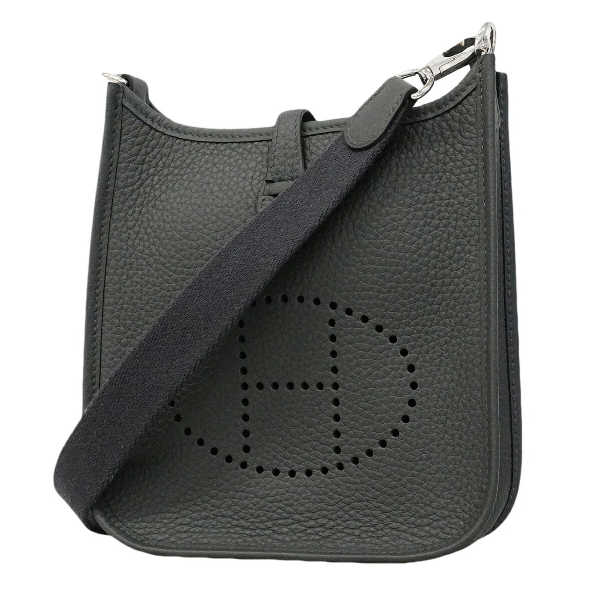 Hermes Gray Taurillon Clemence Leather Shoulder Bag (Pre-Owned)