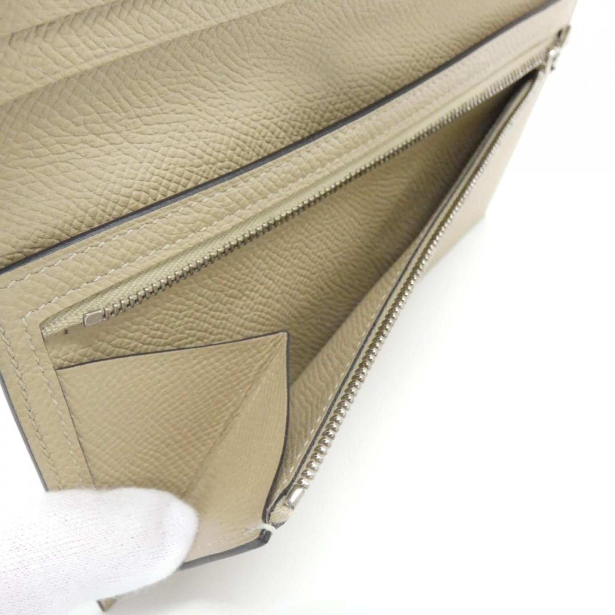 Hermes Beige Epsom Leather Long Wallet (Bi-Fold) (Pre-Owned)