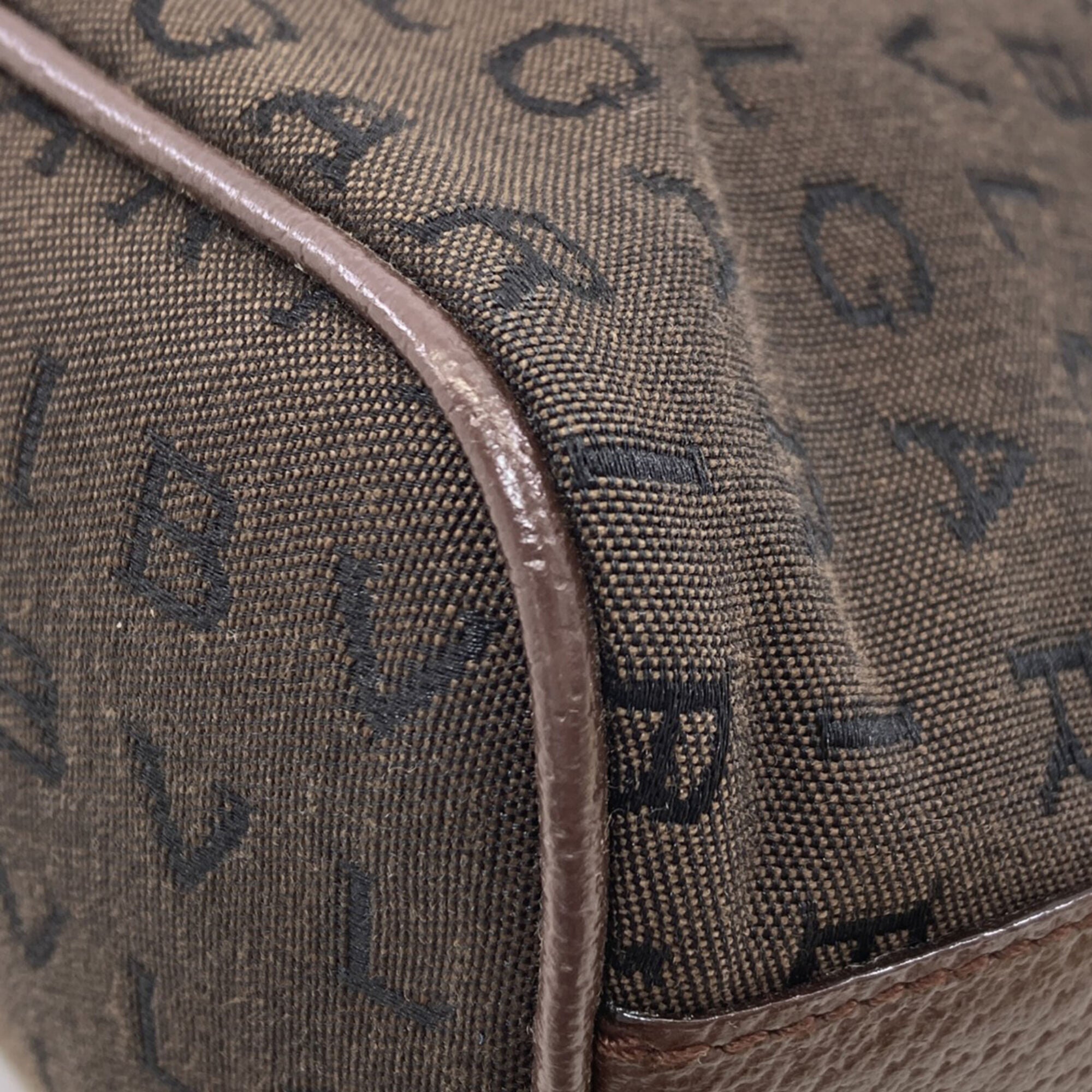 Bvlgari Logomania Brown Canvas Shoulder Bag (Pre-Owned)