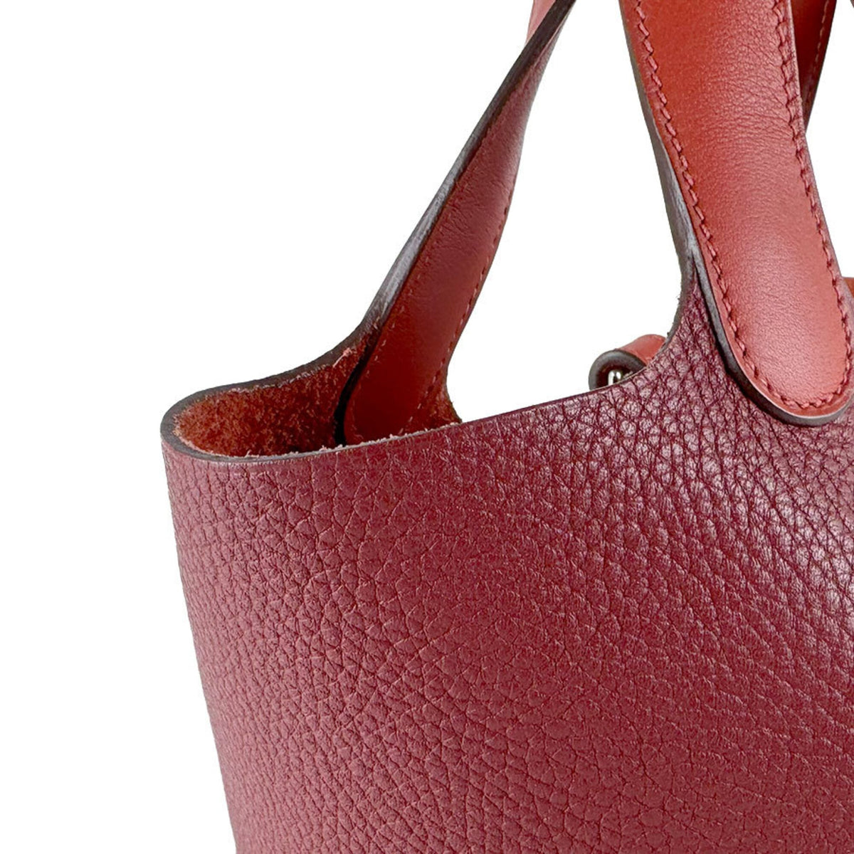 Hermes Brique Rouge H Taurillon Clemence Leather Handbag (Pre-Owned)