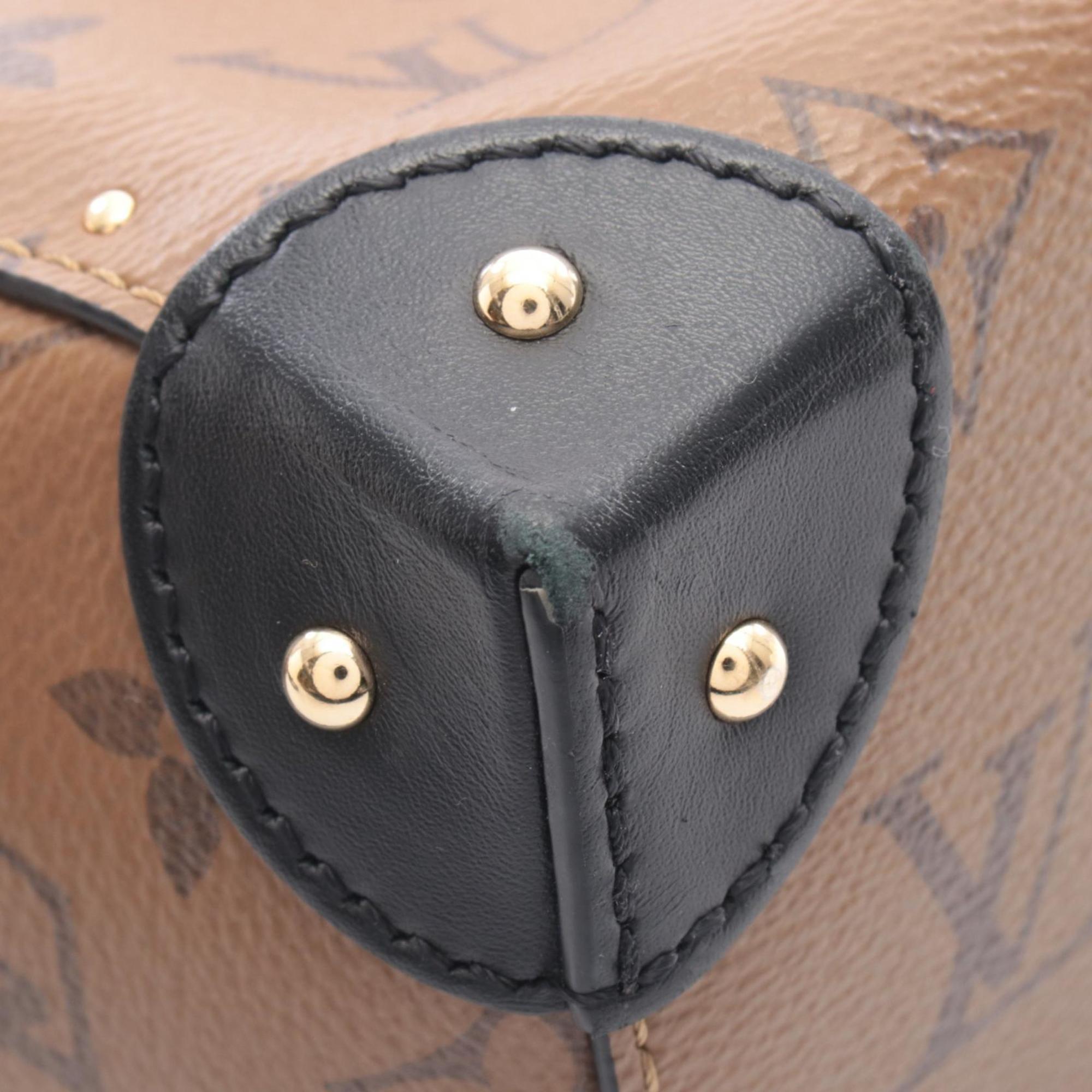 Louis Vuitton Black Brown Coated Canvas Pvc Leather Monogram Reverse Handbag (Pre-Owned)