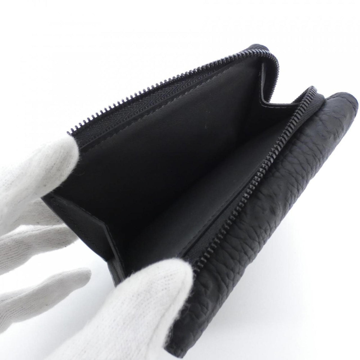 Louis Vuitton Black Leather Wallet (Tri-Fold) (Pre-Owned)