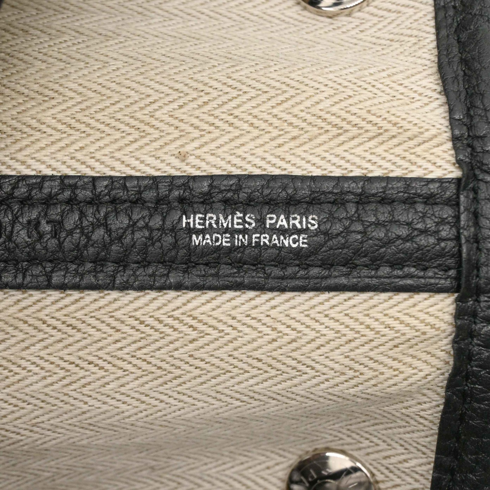 Hermes Garden Black Negonda Leather Handbag Tote Bag (Pre-Owned)