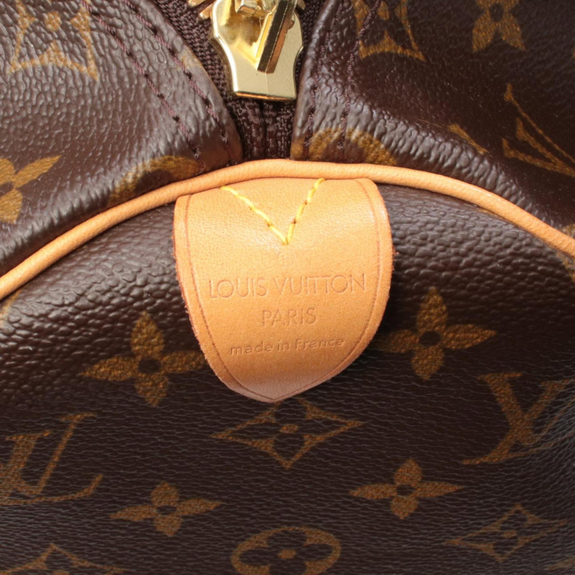 Louis Vuitton Brown Coated Canvas Leather Boston Bag Handbag (Pre-Owned)