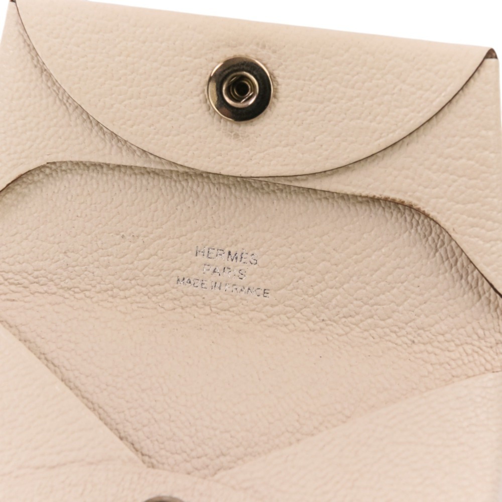 Hermes Beige Chevre Leather Coin Purse/Coin Case (Pre-Owned)