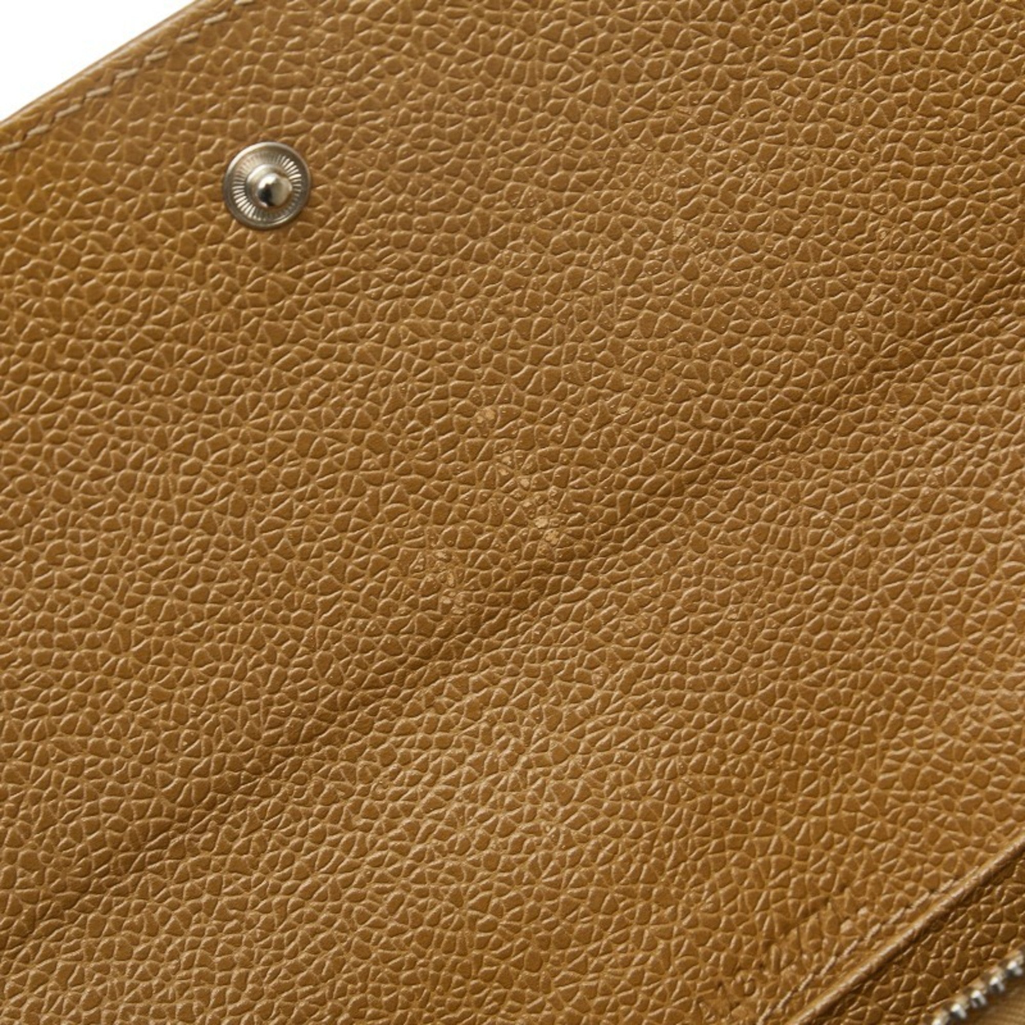 Bvlgari White Leather Long Wallet (Bi-Fold) (Pre-Owned)