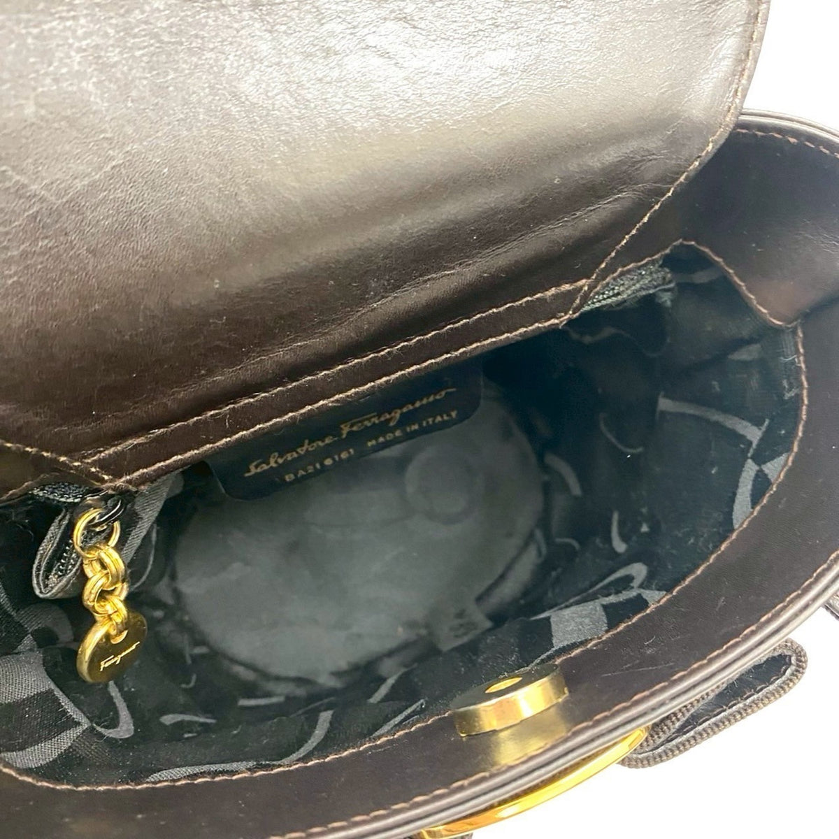 Salvatore Ferragamo Brown Leather Handbag Tote Bag (Pre-Owned)