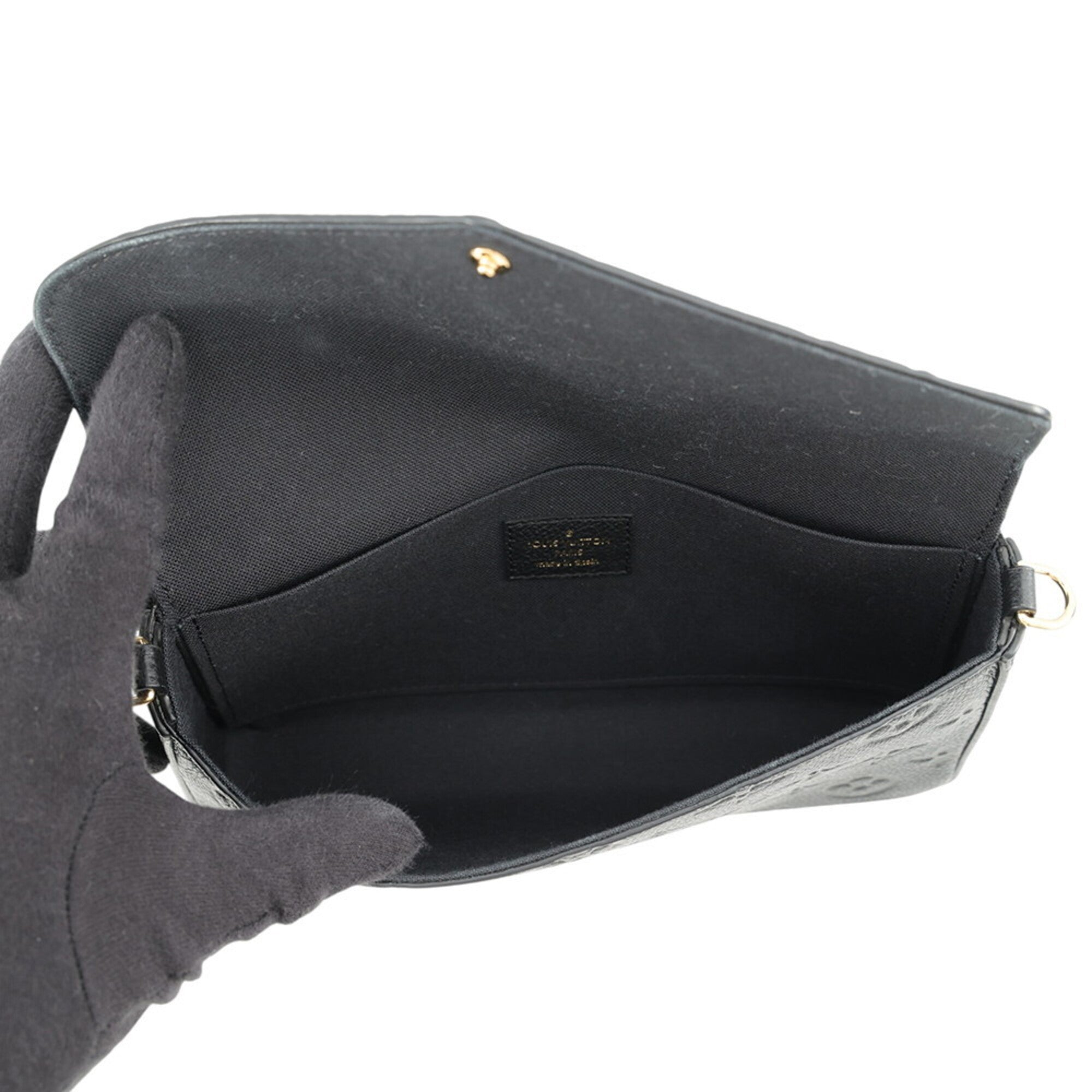 Louis Vuitton Noir Monogram Empreinte Chain/Shoulder Wallet (Pre-Owned)