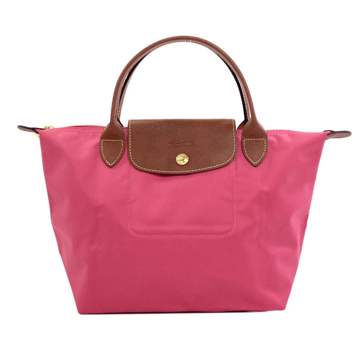 Longchamp Brown Pink Nylon Handbag (Pre-Owned)