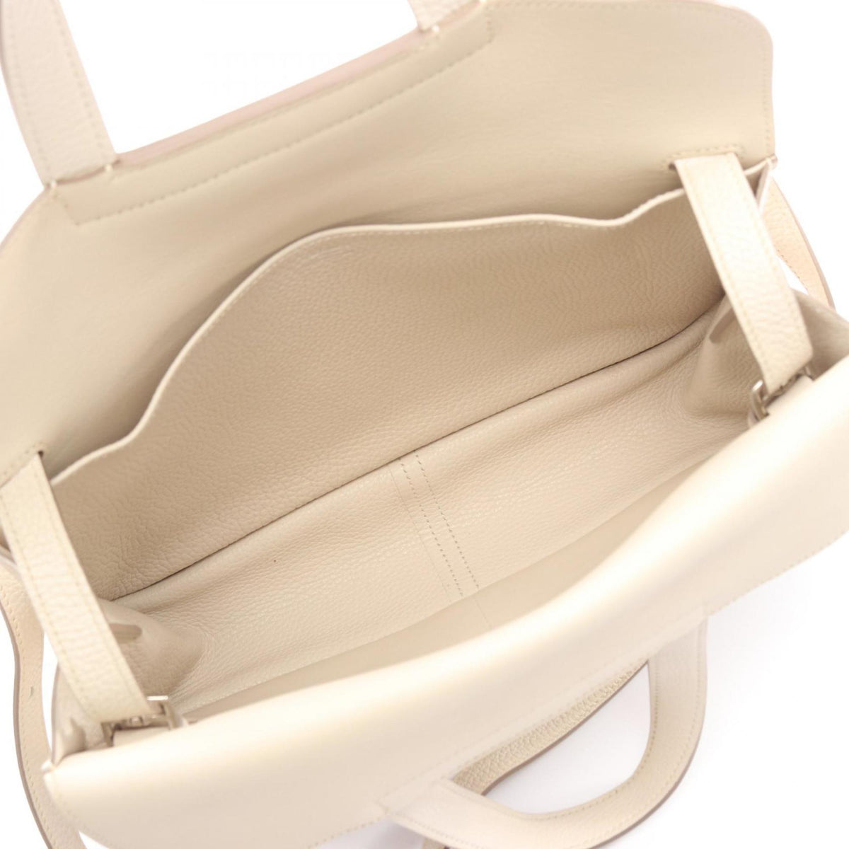 Hermes Alezan Ivory Taurillon Clemence Leather Handbag (Pre-Owned)
