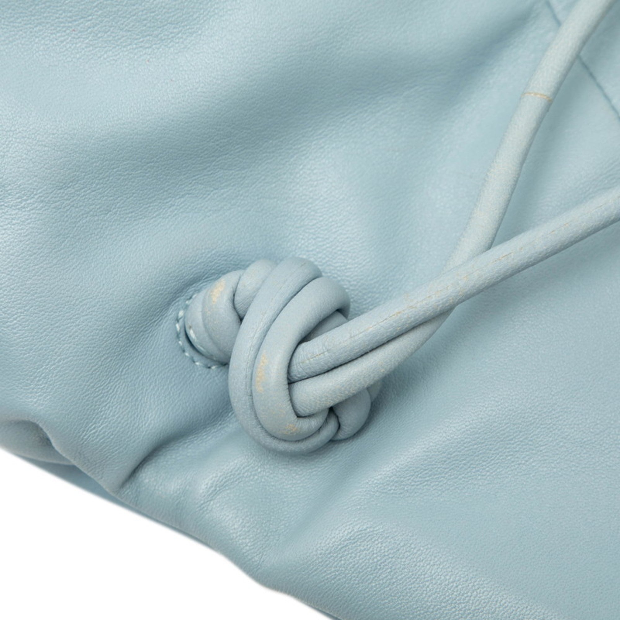 Bottega Veneta Light Blue Leather Clutch Bag (Pre-Owned)