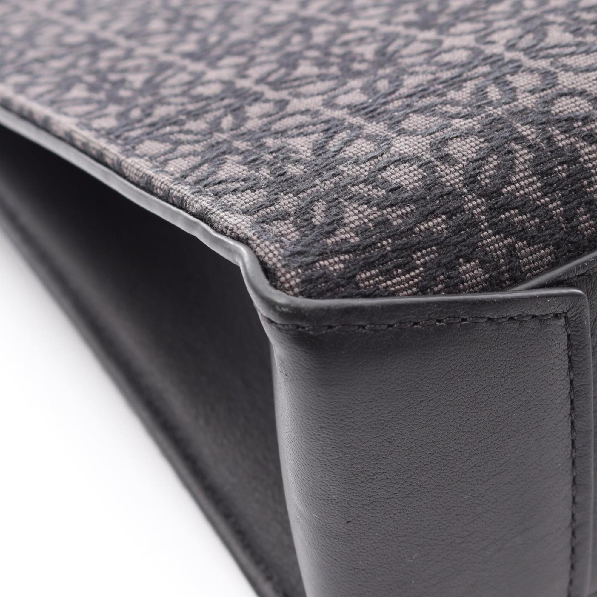 Loewe Black Gray Canvas Leather Handbag Tote Bag (Pre-Owned)