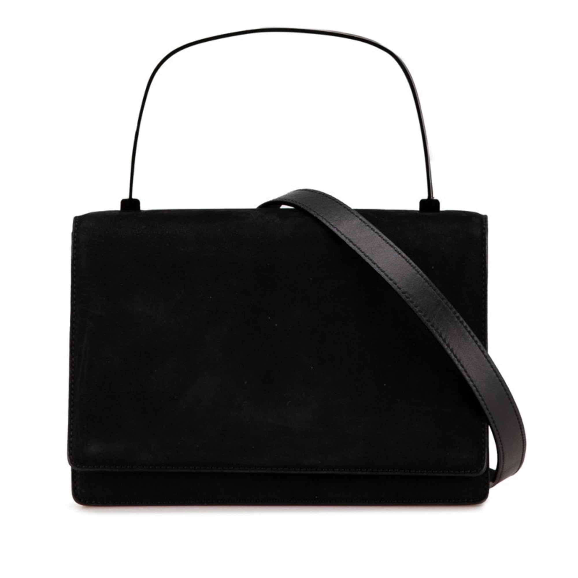 Salvatore Ferragamo Black Leather Handbag Shoulder Bag (Pre-Owned)