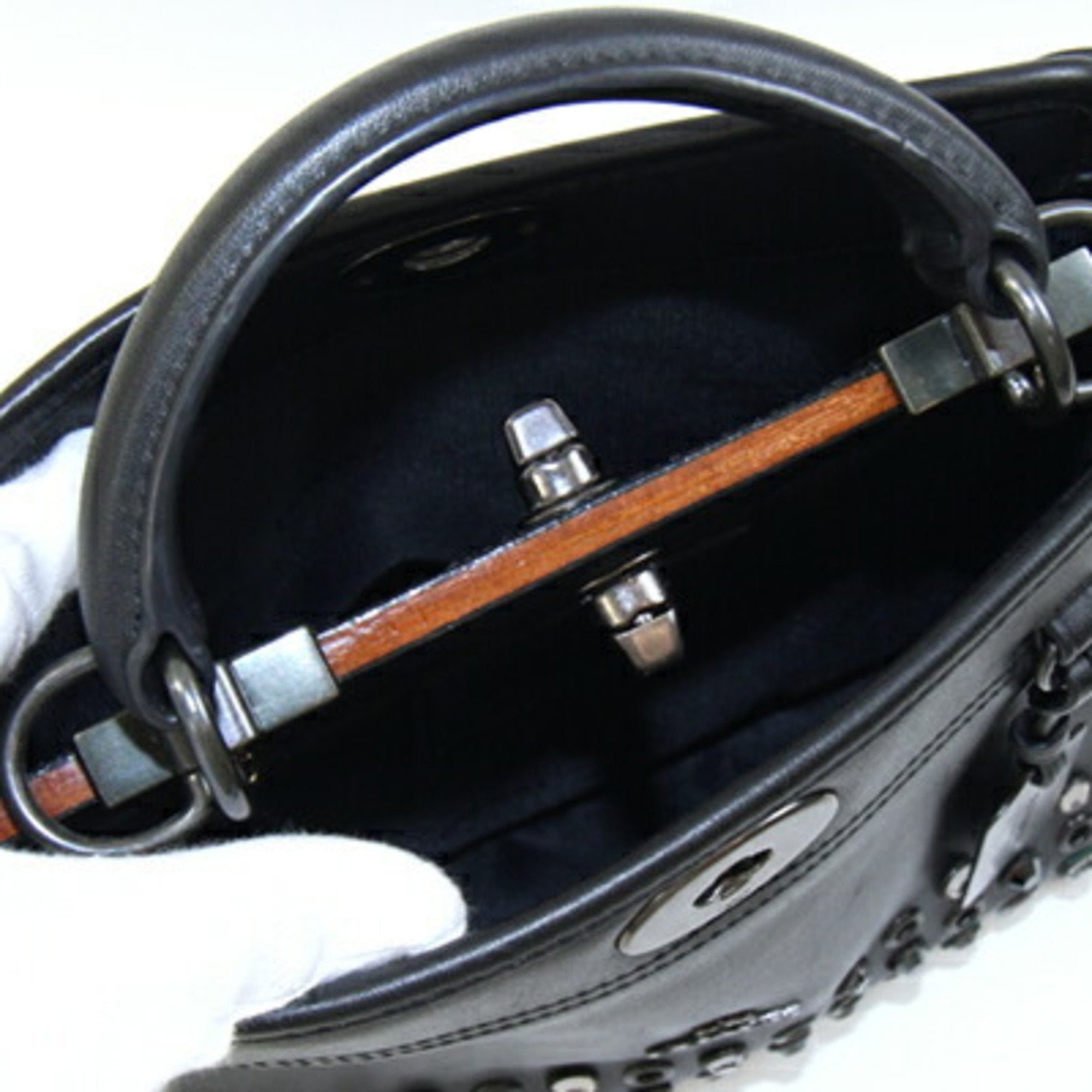 Coach Black Leather Handbag Shoulder Bag (Pre-Owned)