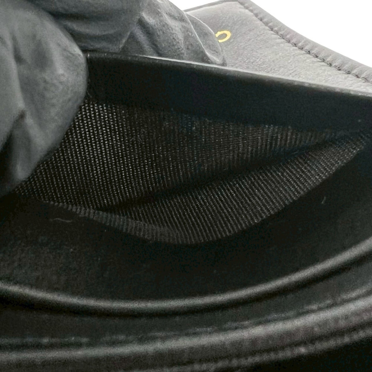 Chanel Black Grained Calfskin Wallet (Tri-Fold) (Pre-Owned)