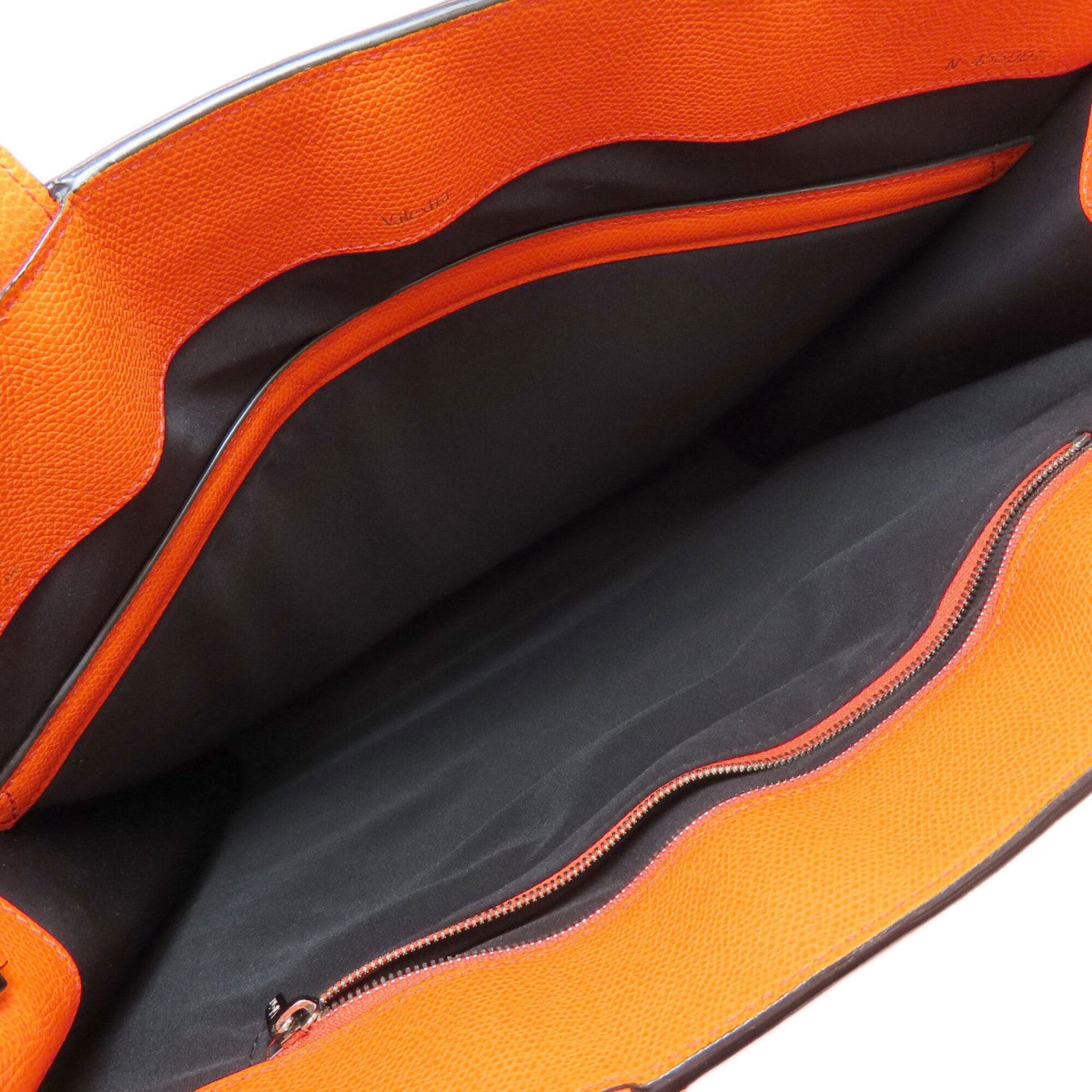 Valextra Orange Leather Handbag (Pre-Owned)