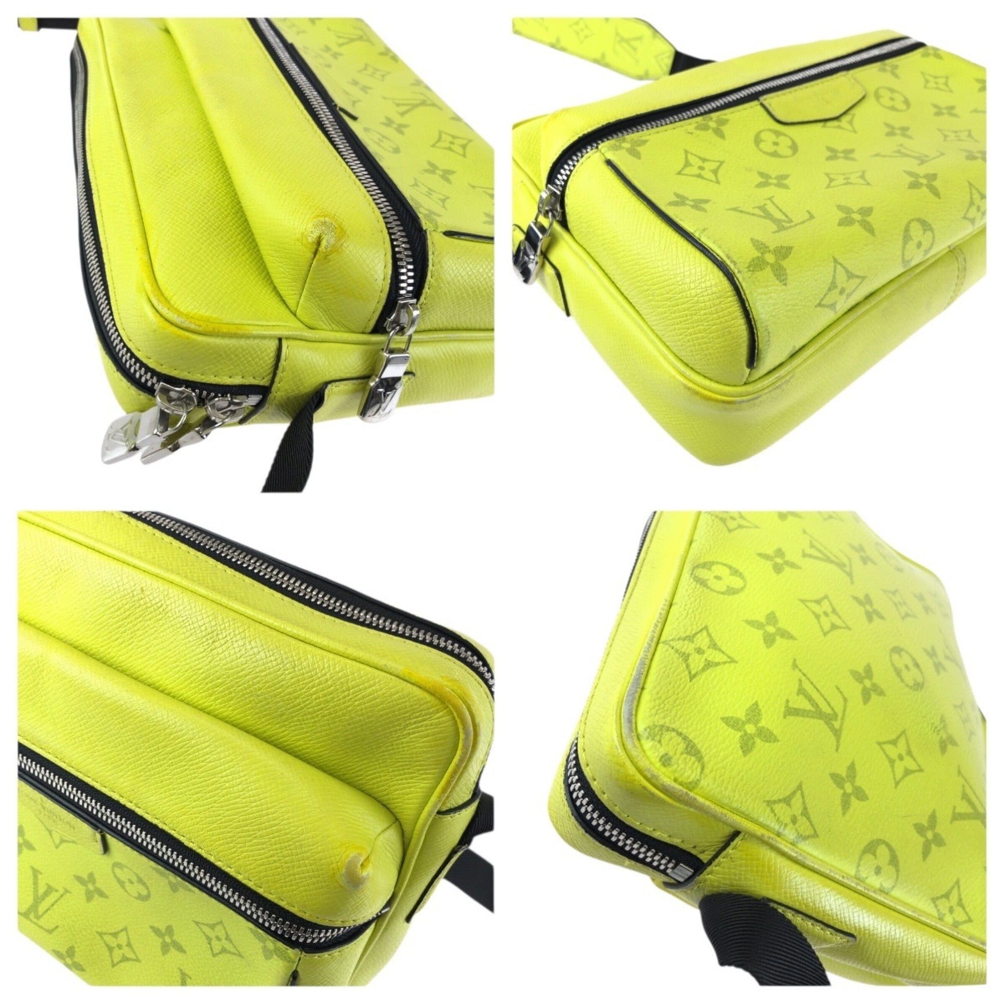 Louis Vuitton Black Yellow Pvc Messenger Bag Shoulder Bag (Pre-Owned)