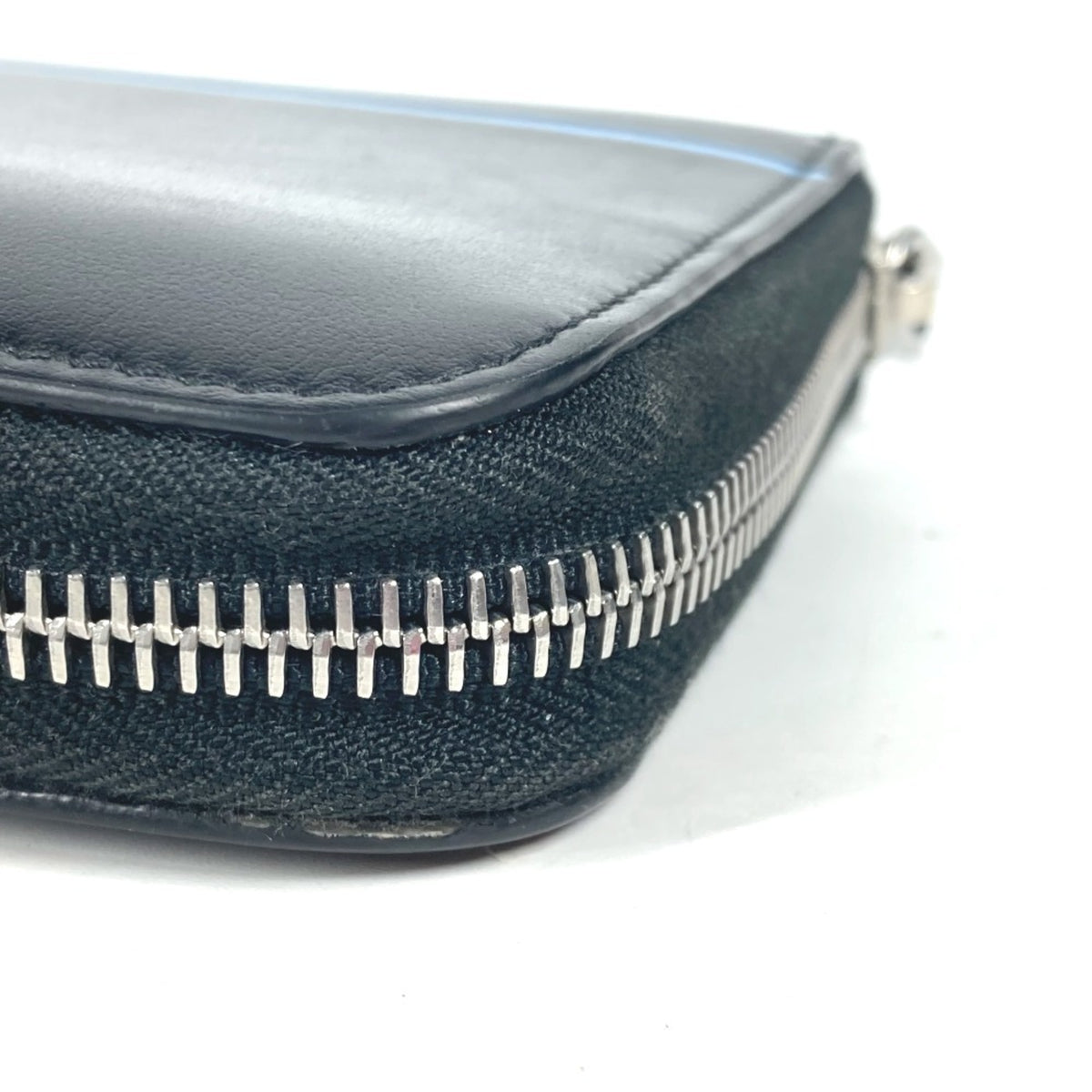 Prada Black Blue Leather Long Wallet (Bi-Fold) (Pre-Owned)