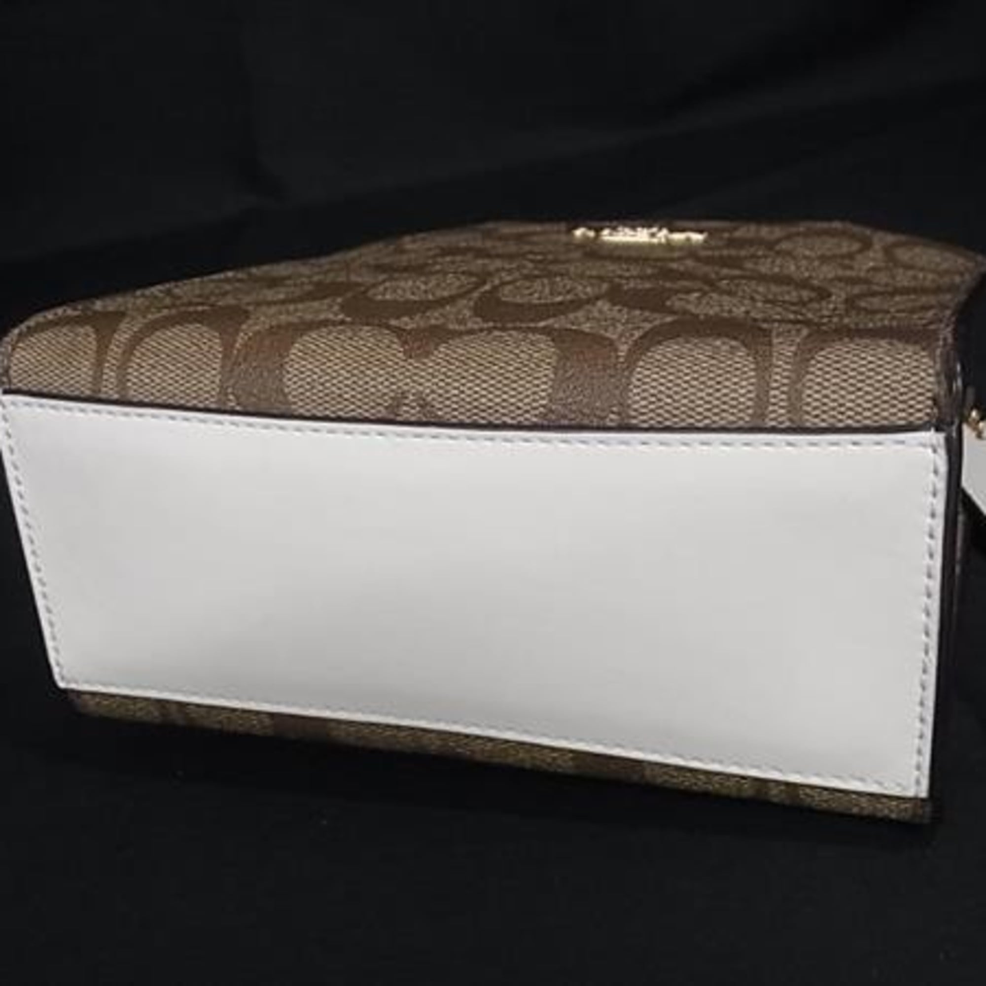 Coach Signature Brown Pvc Handbag Shoulder Bag Tote Bag (Pre-Owned)