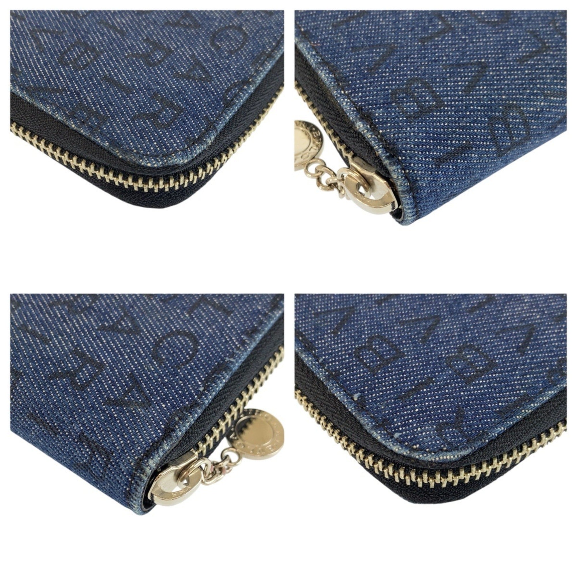 Bvlgari Black Blue Denim Leather Wallet (Bi-Fold) (Pre-Owned)
