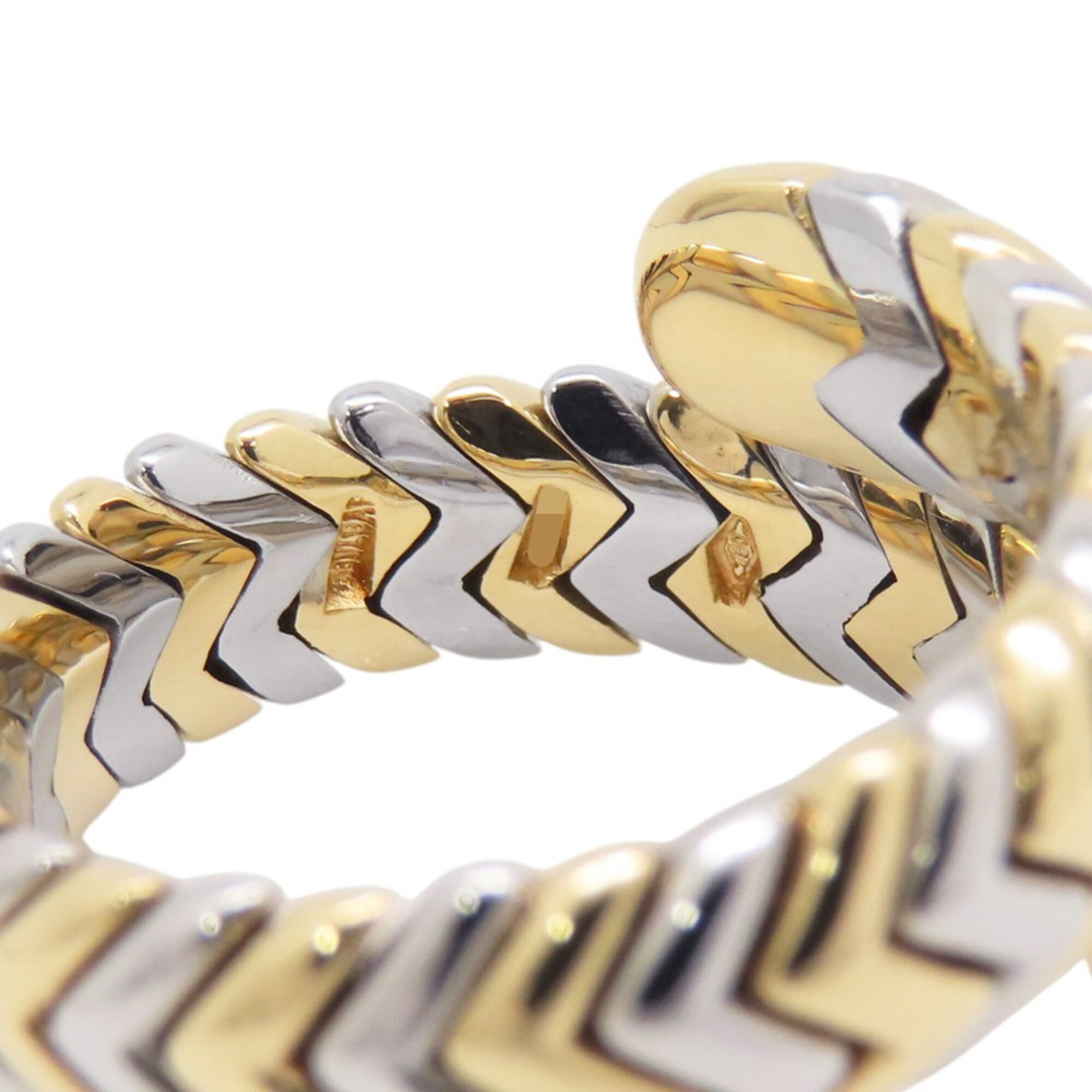 Bvlgari Yellow Gold (18K) White Gold (18K) Band Ring (Pre-Owned)