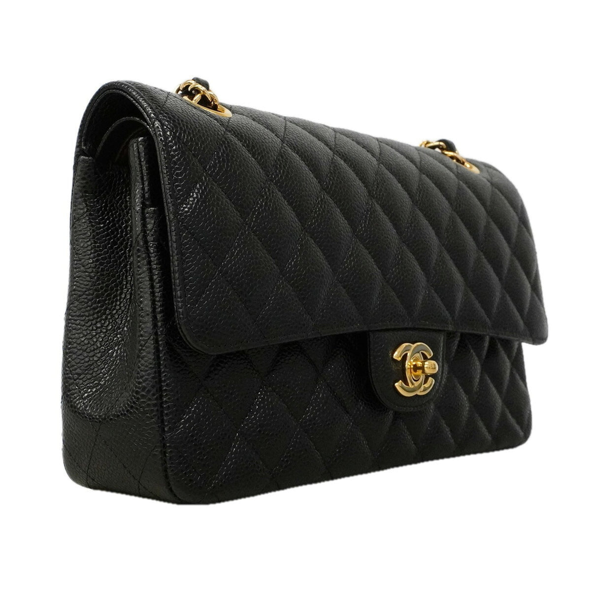 Chanel Black Grained Calfskin Shoulder Bag (Pre-Owned)
